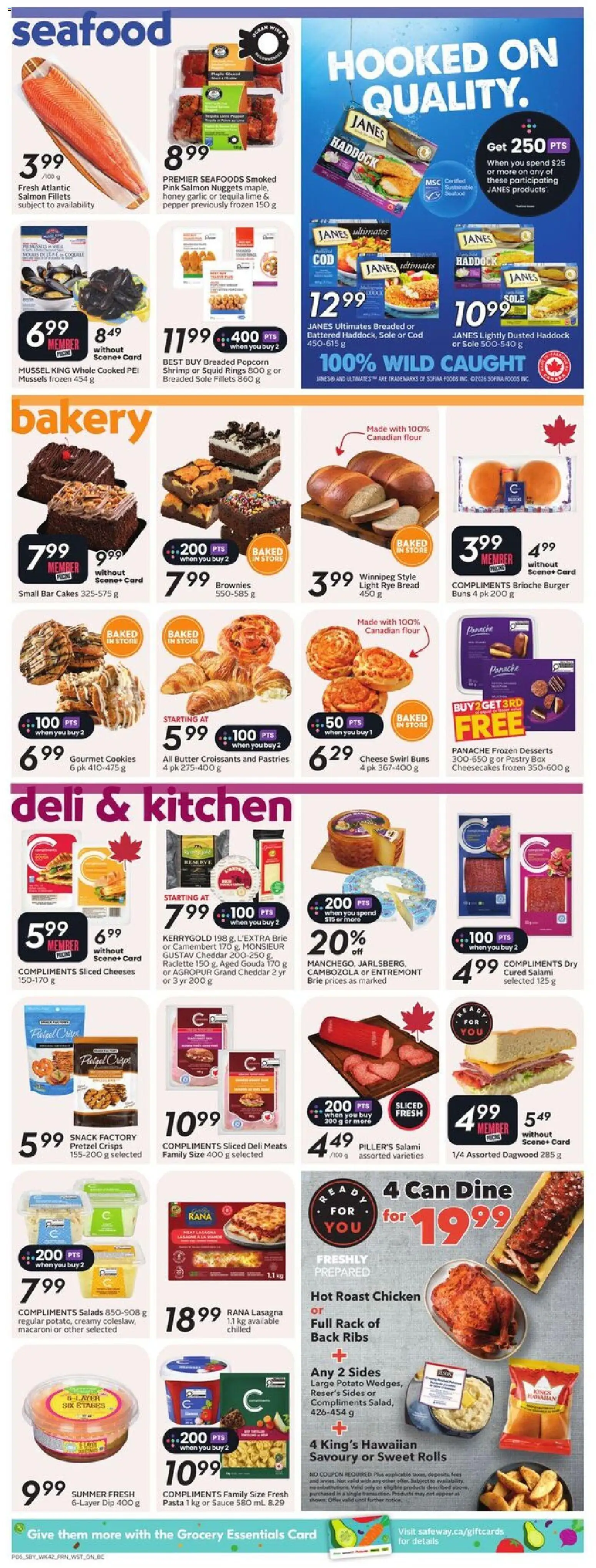 Safeway flyer valid from 12.02.2026 | Page: 9 | Products: Pasta, Box, Butter, Salami