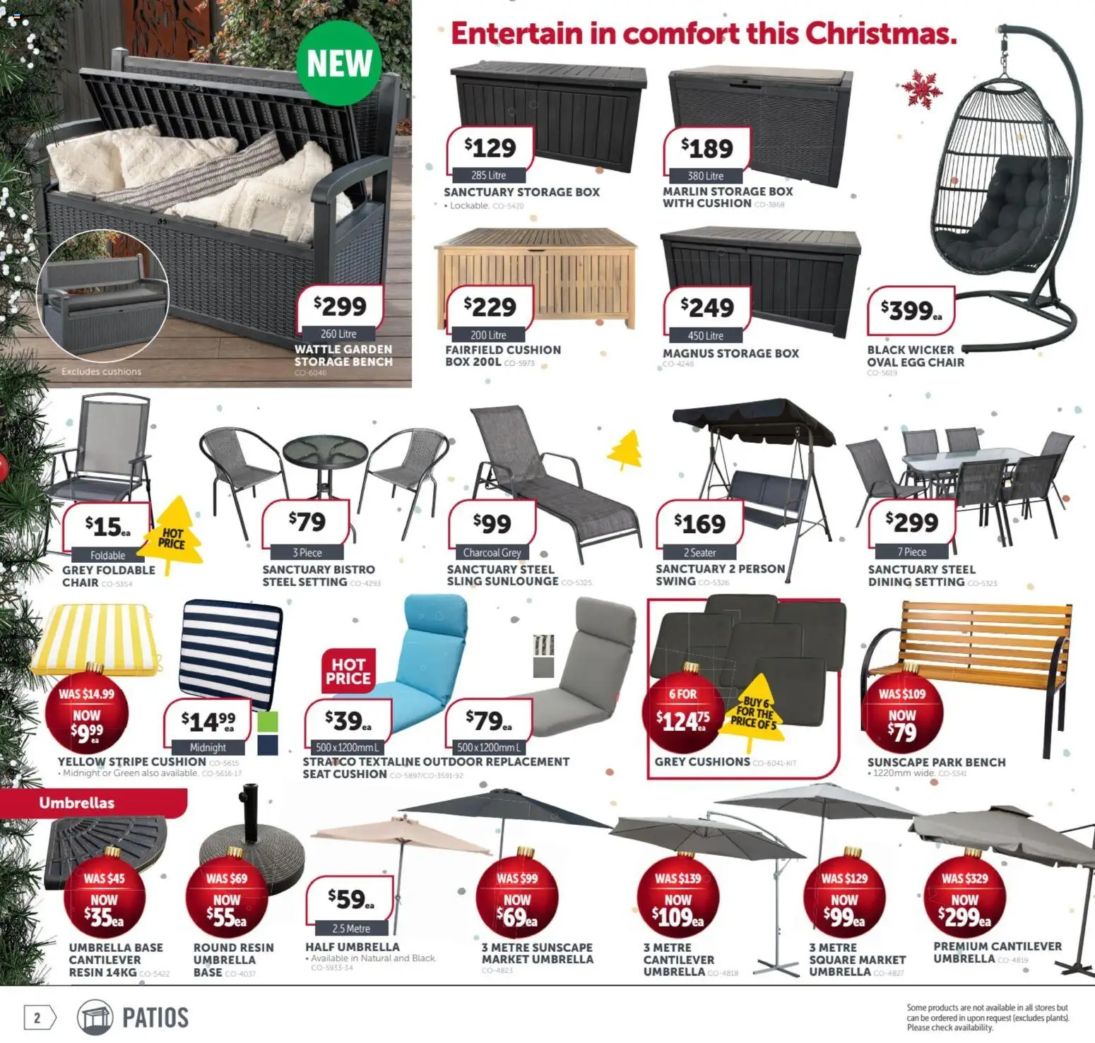 Stratco catalogue - valid from 31.10.2025 | Page: 2 | Products: Chair, Box, Umbrella, Bench