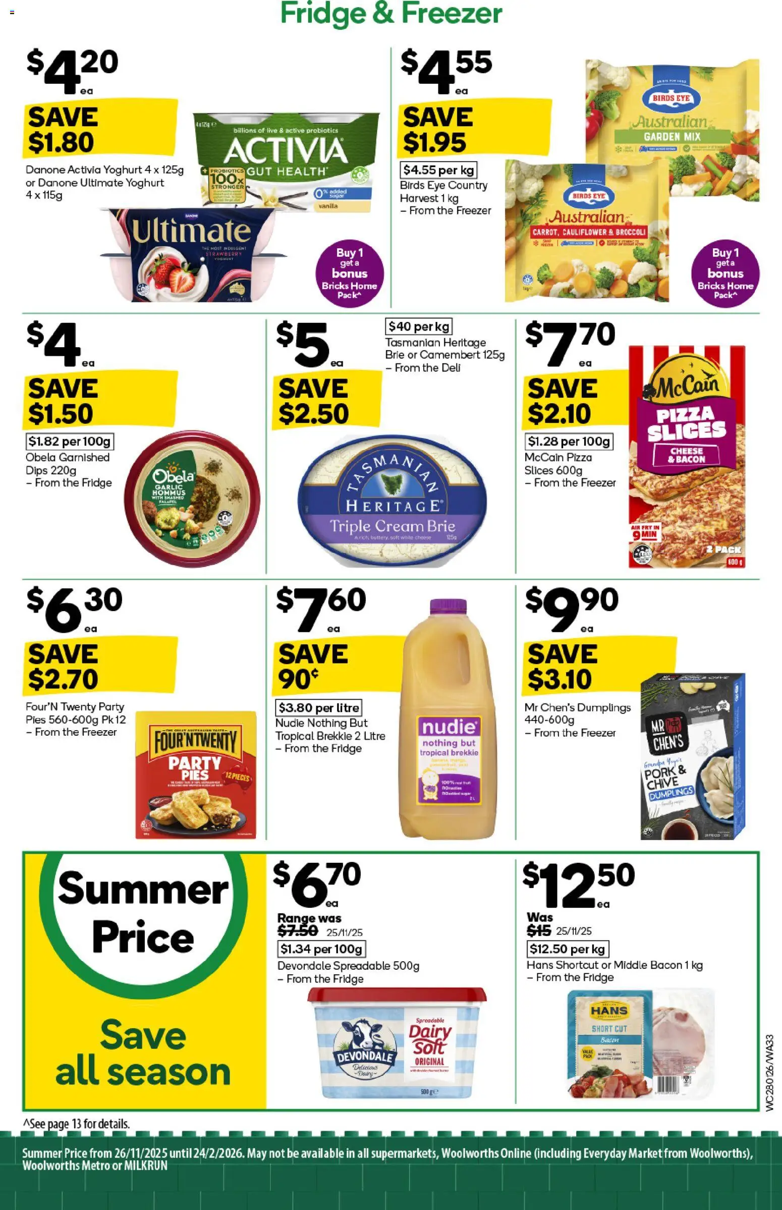 Woolworths catalogue - valid from 28.01.2026 | Page: 33 | Products: Cheese, Cauliflower, Pies, Freezer