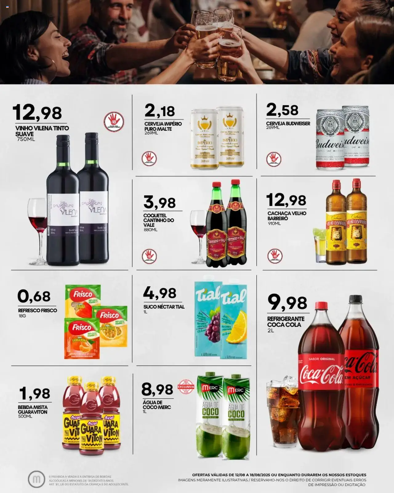 Mercadão Atacadista Folheto - válido de 12.08.2025 | Página: 10 | Produtos: Coco, Vinho, Açúcar, Açaí