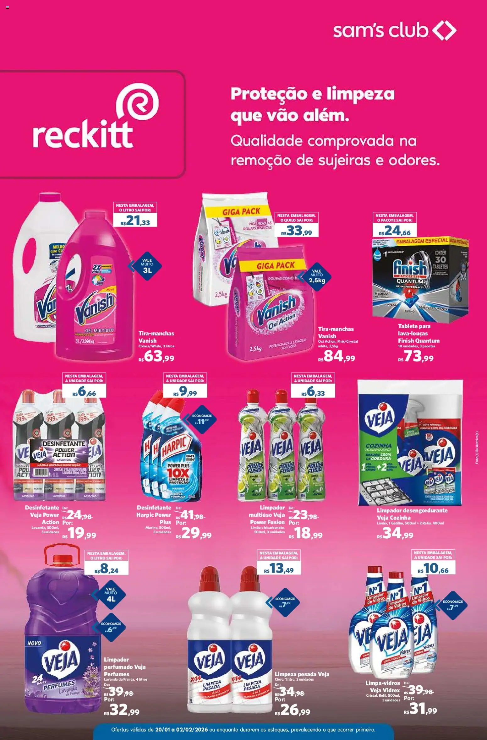 Sam's Club Folheto - válido de 20.01.2026 | Página: 6 | Produtos: Desengordurante, Perfumes, Vanish, Desinfetante