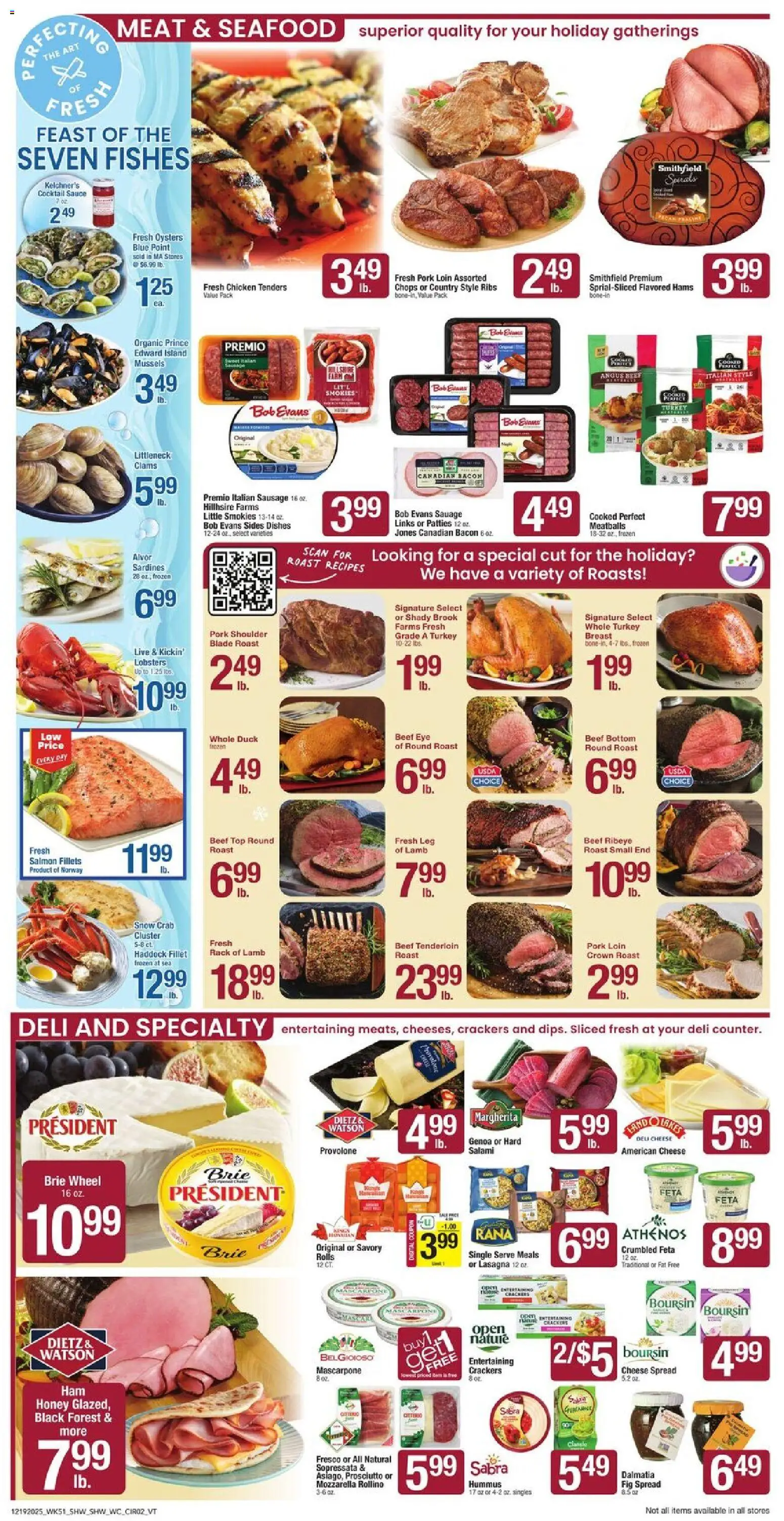 Shaw's Weekly Ad - VT - valid from 19.12.2025 | Page: 2 | Products: Salami, Pork, Beef, Seafood