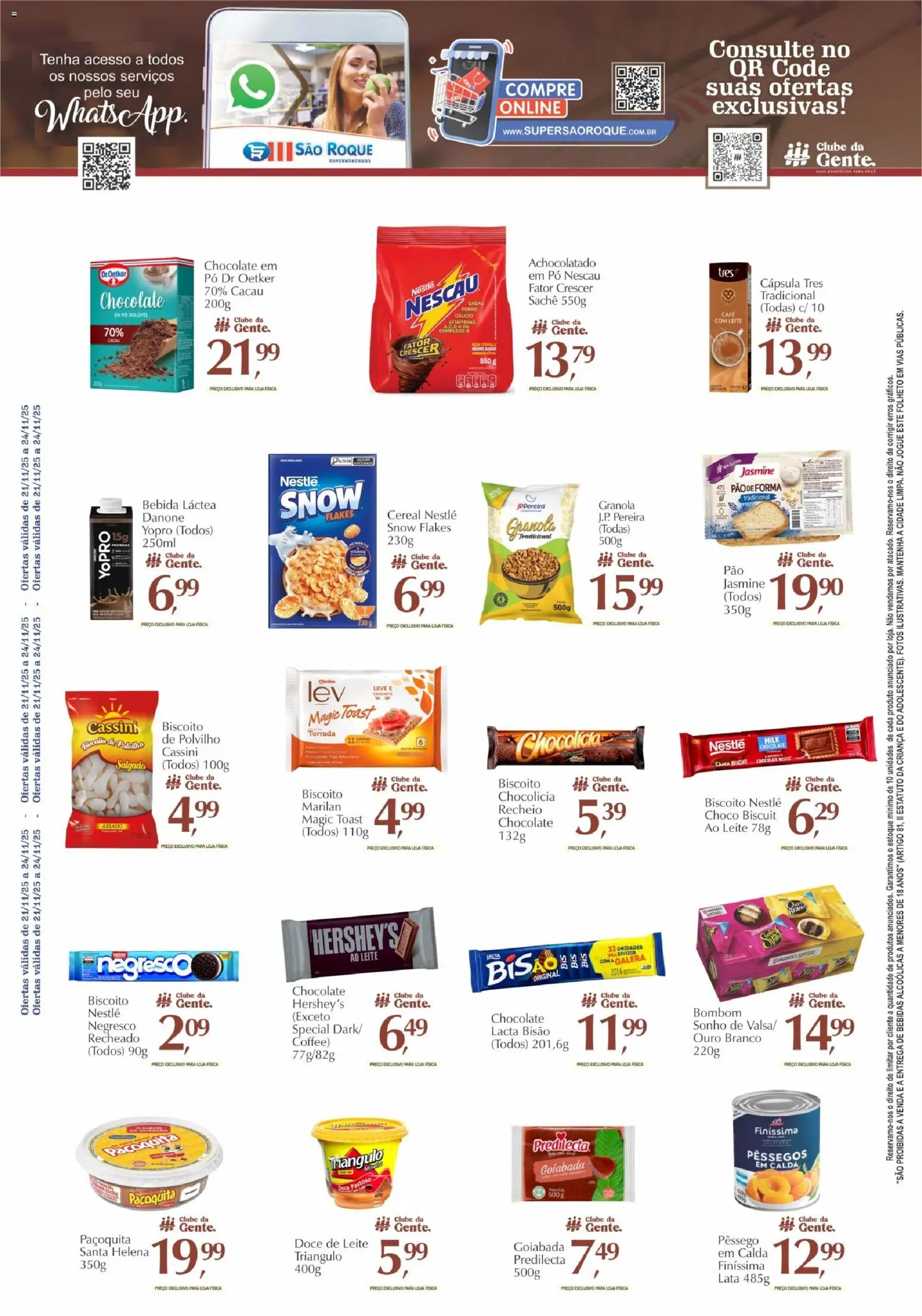 São Roque Supermercados Folheto - válido de 21.11.2025 | Página: 2 | Produtos: Pó, Pão, Cálcio, Doce de leite