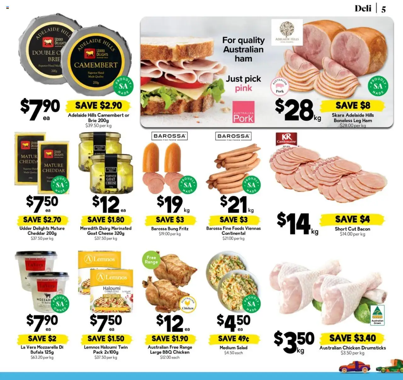 Drakes catalogue - valid from 08.10.2025 | Page: 5 | Products: Bacon, Cheese, Pork, Salad