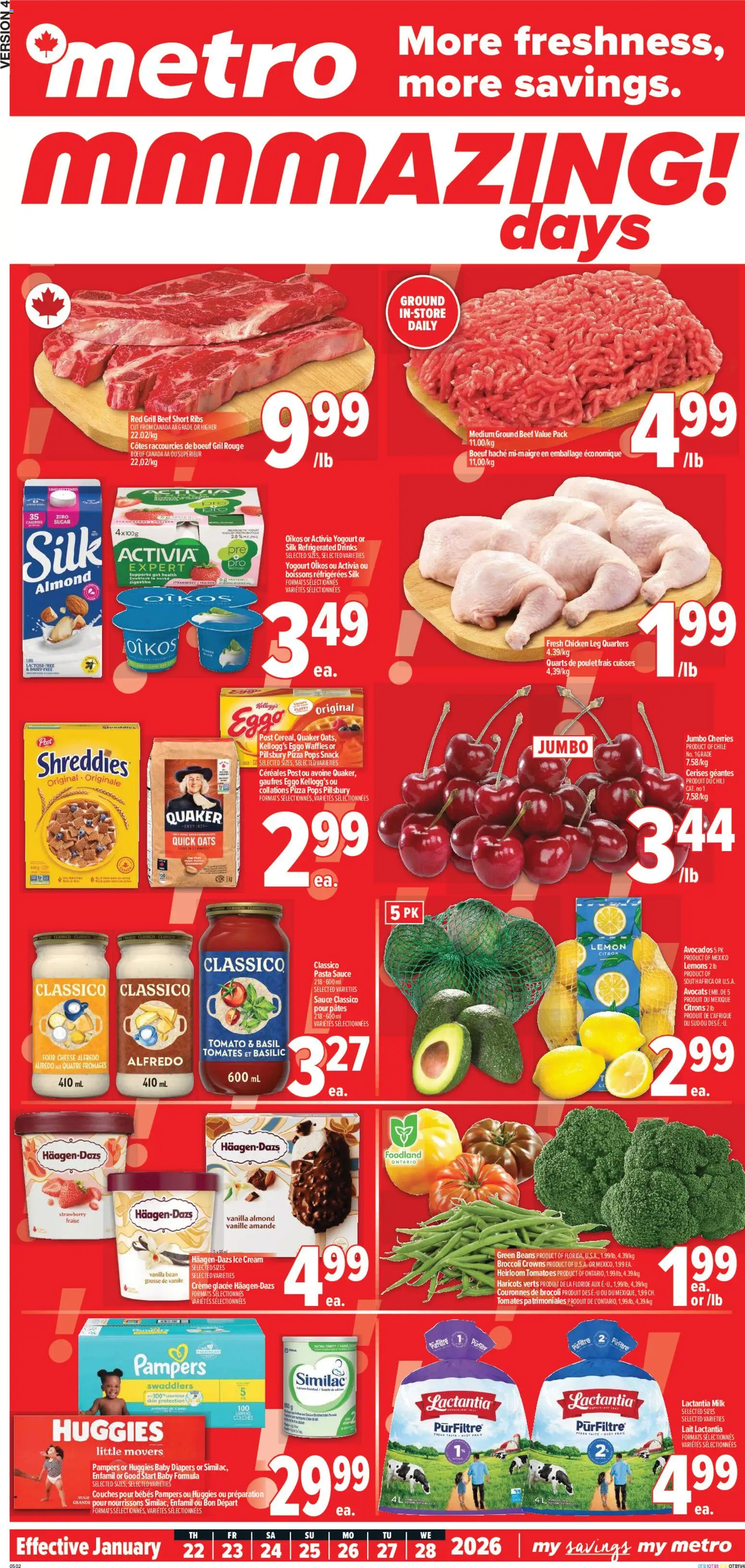 Metro flyer valid from 22.01.2026 | Page: 2 | Products: Grill, Milk, Cheese, Pizza