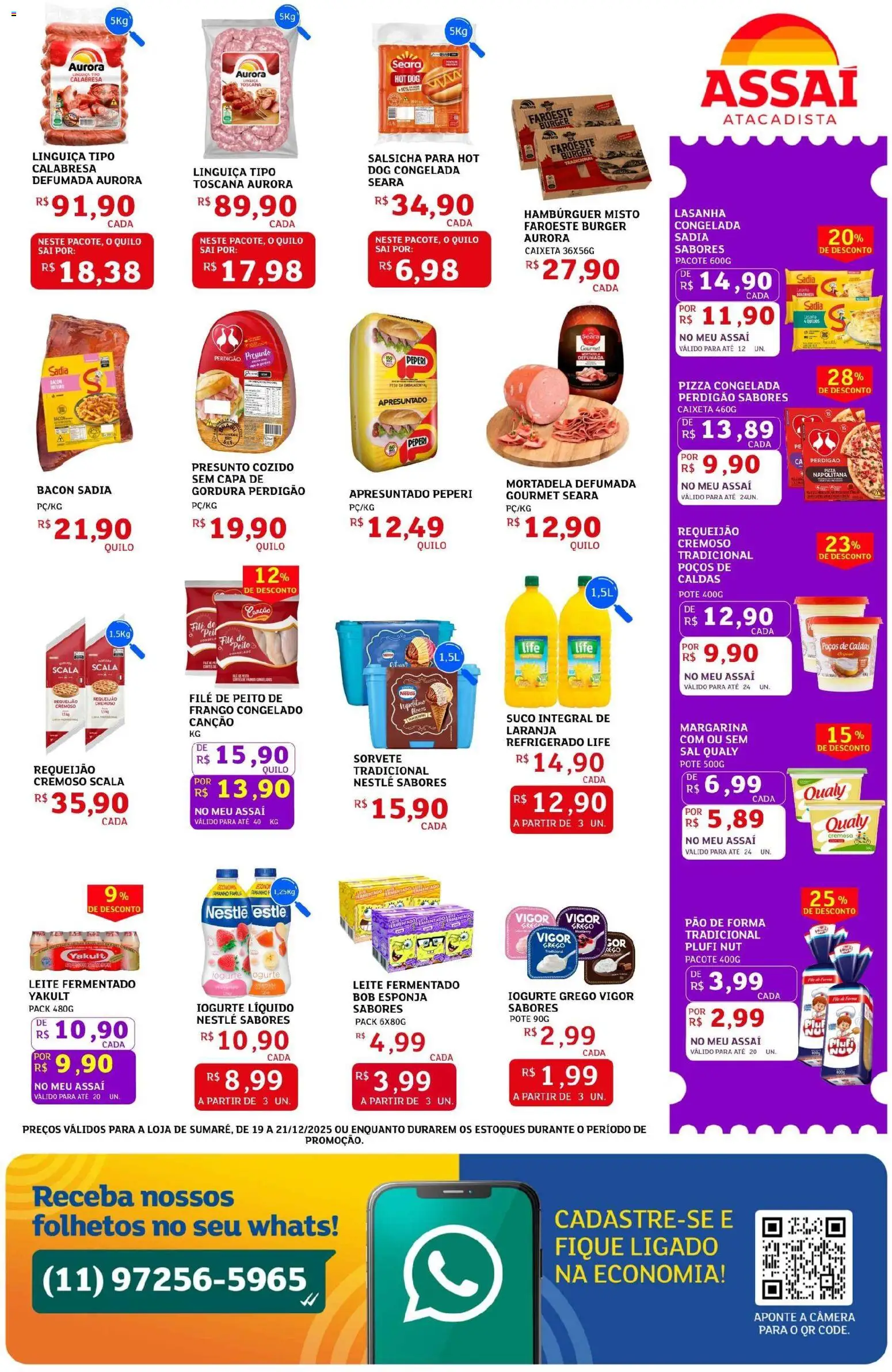 Assaí Atacadista Folheto - válido de 19.12.2025 | Página: 5 | Produtos: Suco, Hambúrguer, Requeijão, Câmera