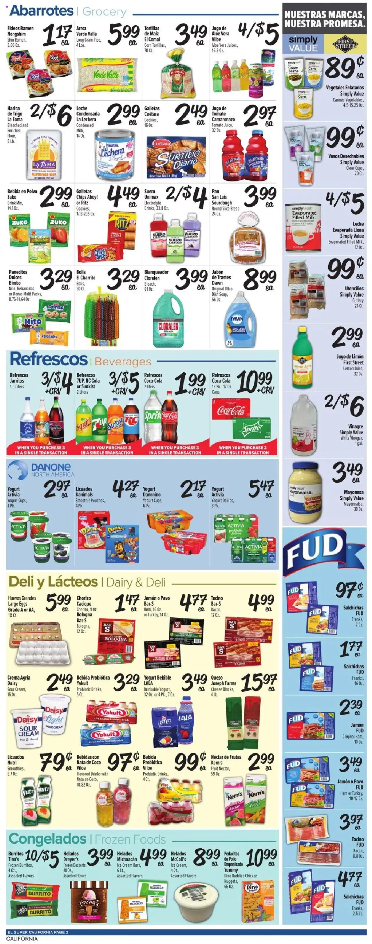El Super Weekly Ad - CA - valid from 03.09.2025 | Page: 2 | Products: Bread, Ham, Sour cream, Chips