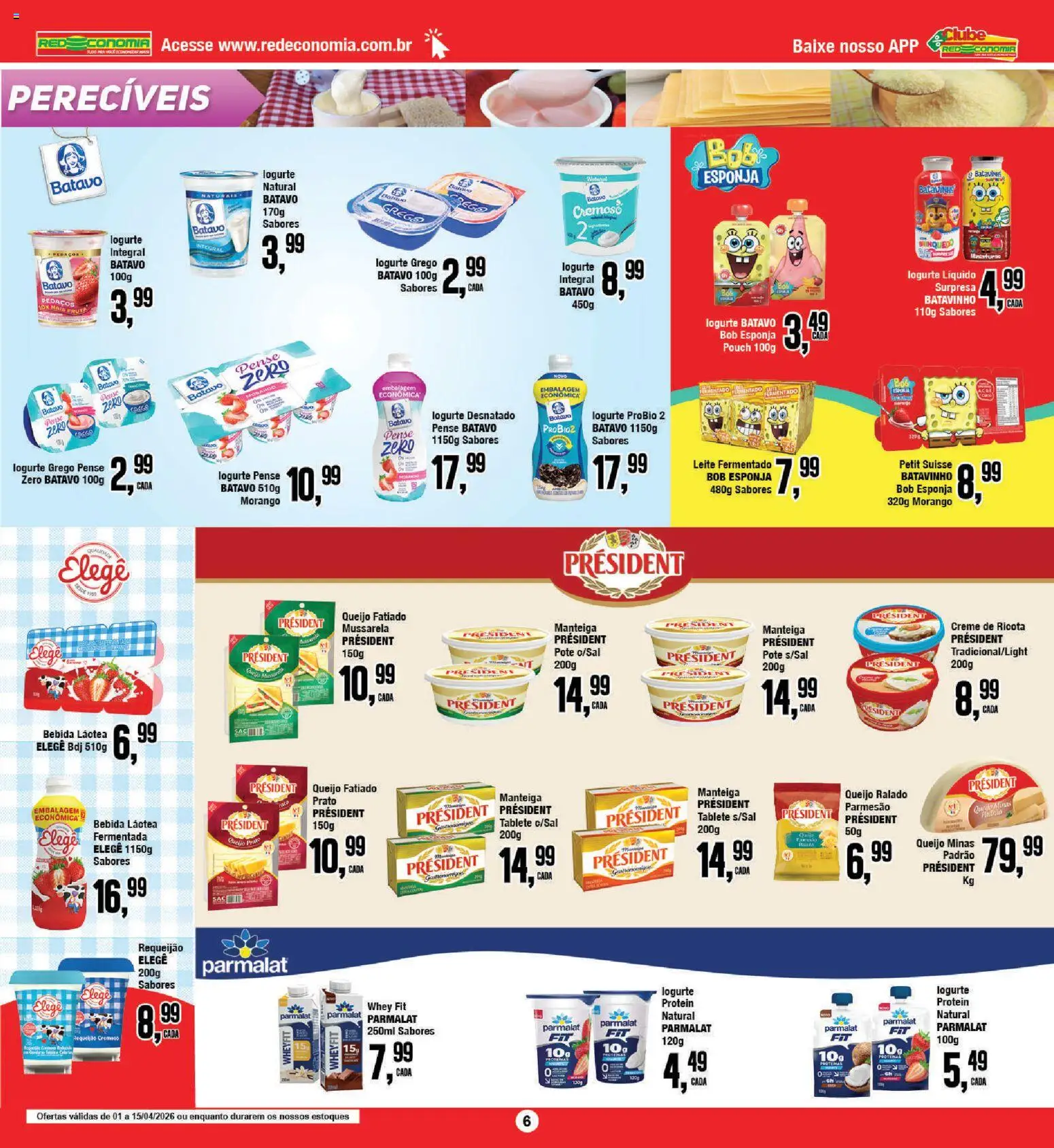 RedEconomia Folheto - válido de 01.04.2026 | Página: 6 | Produtos: Esponja, Ricota, Bebida, Iogurte grego