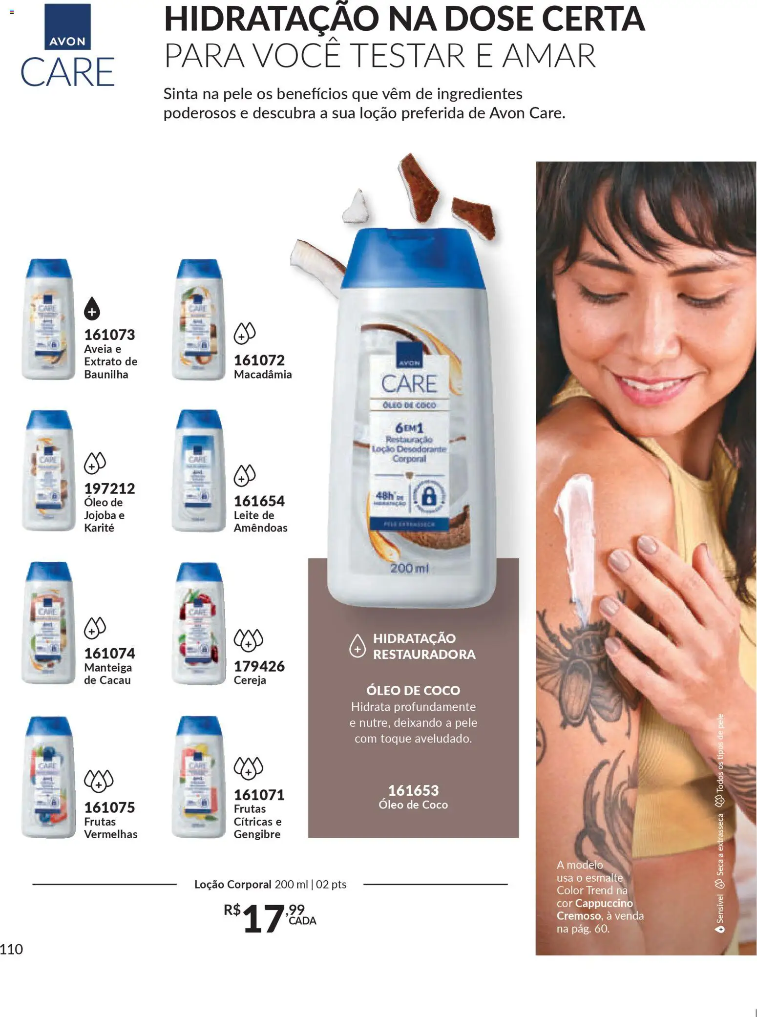 Avon Folheto - válido de 15.01.2026 | Página: 110 | Produtos: Coco, Desodorante, Manteiga, Amêndoas