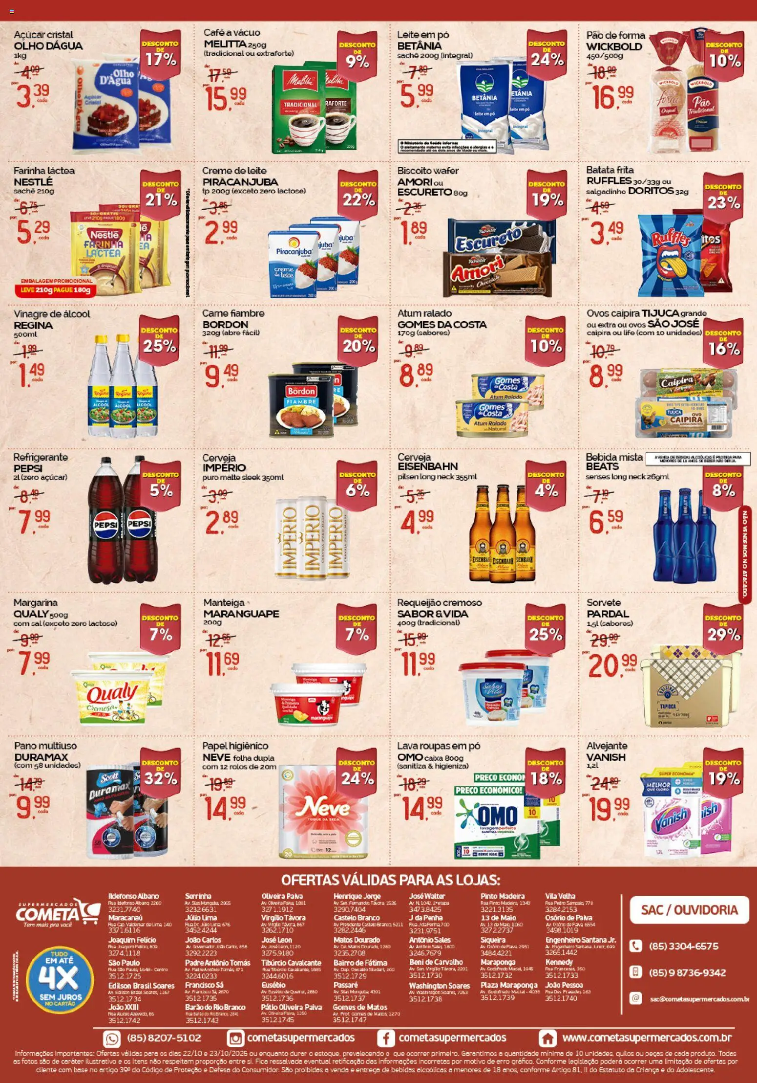 Cometa Supermercados Folheto - válido de 22.10.2025 | Página: 2 | Produtos: Eisenbahn, Ovos, Roupas, Creme de leite