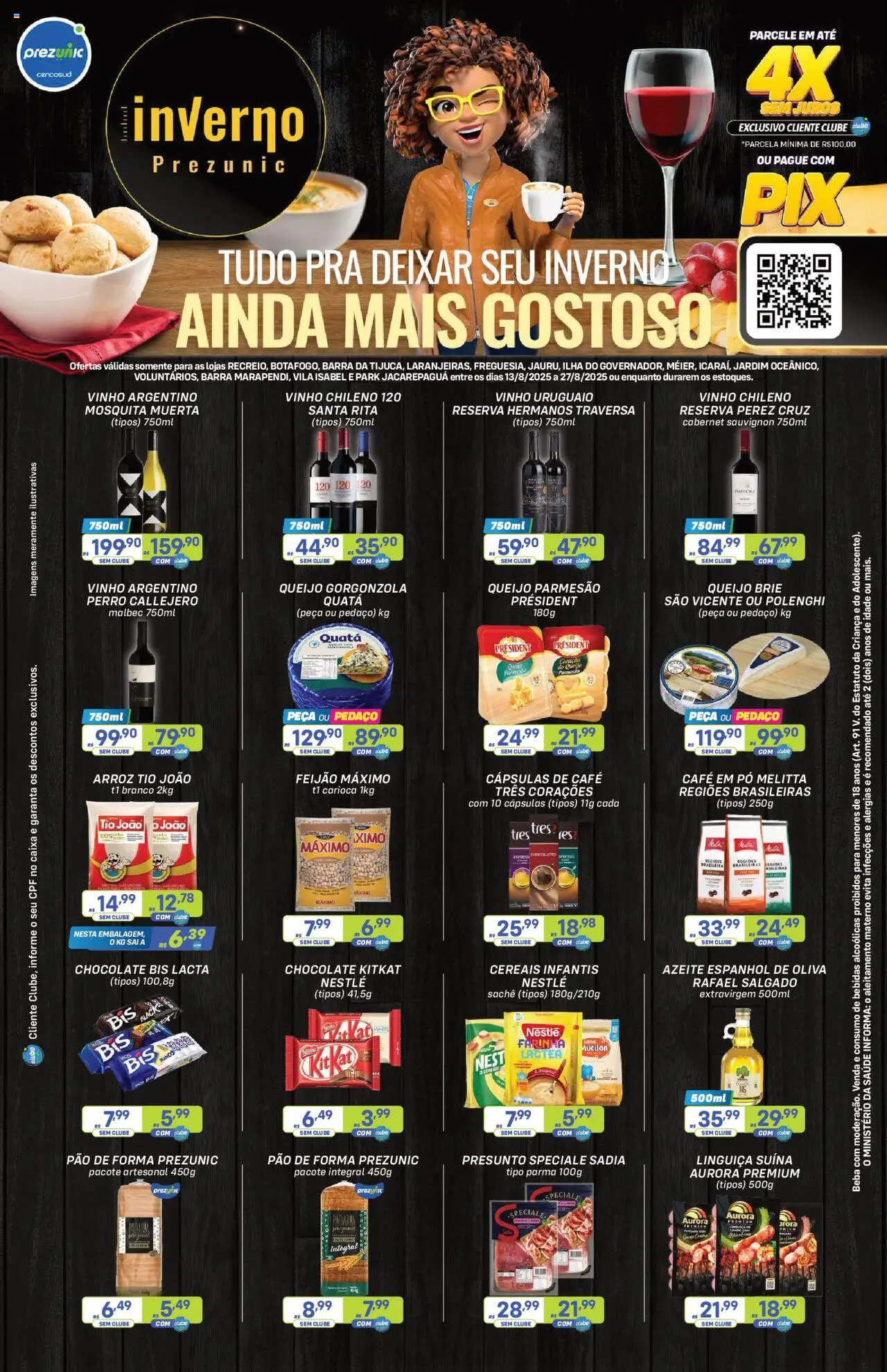 Prezunic Folheto - válido de 13.08.2025 | Página: 1 | Produtos: Caixa, Presunto, Parmesão, Pão de forma
