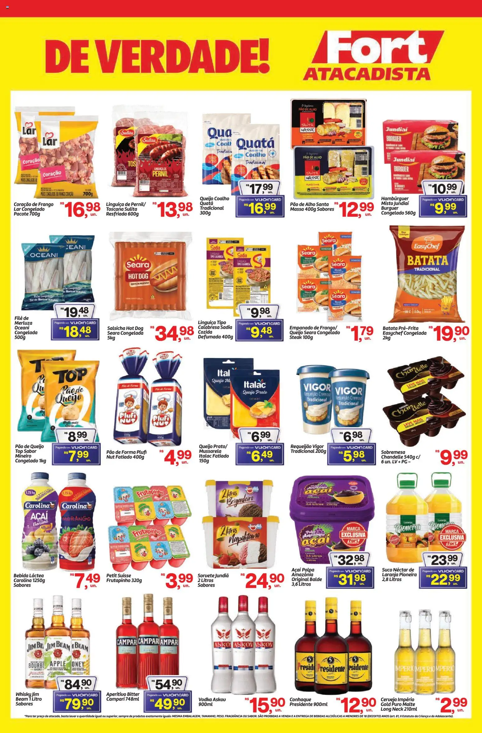 Fort Atacadista Folheto - válido de 07.11.2025 | Página: 3 | Produtos: Suco, Cerveja, Hambúrguer, Requeijão