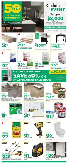 Preview of Kent weekly flyer / circulaire from shop Kent valid from 26.03.2026 | Page: 2 | Products: Gloves, Bag, Grill, Shower