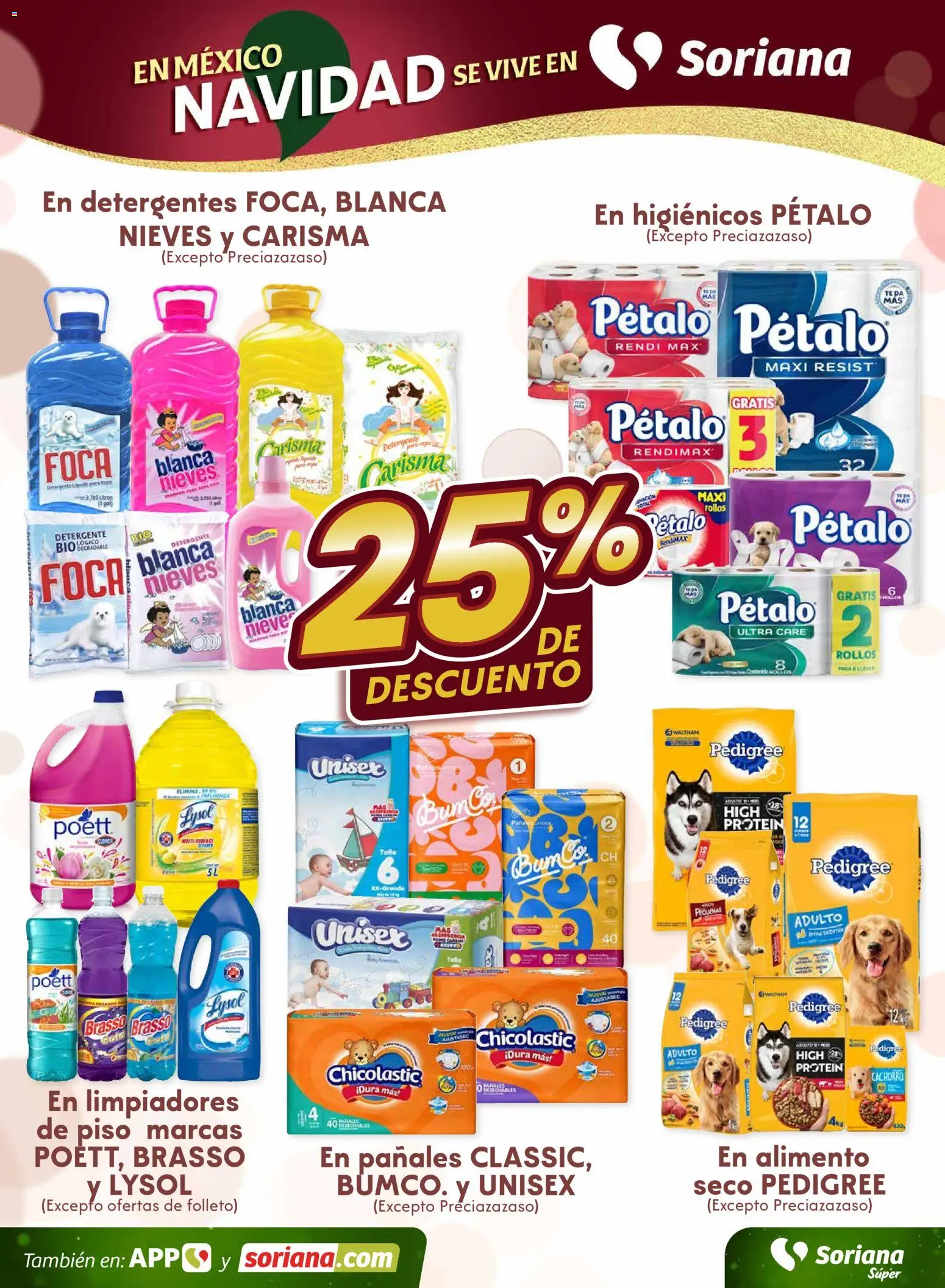 Nuevas ofertas de Soriana válidas en toda la República Mexicana desde el 04.12.2025. ¡Encuentra las mejores ofertas en Soriana - Fin de Semana Súper: Saltillo y Torreón! | Página: 3 | Productos: Detergente, Pañales, Té