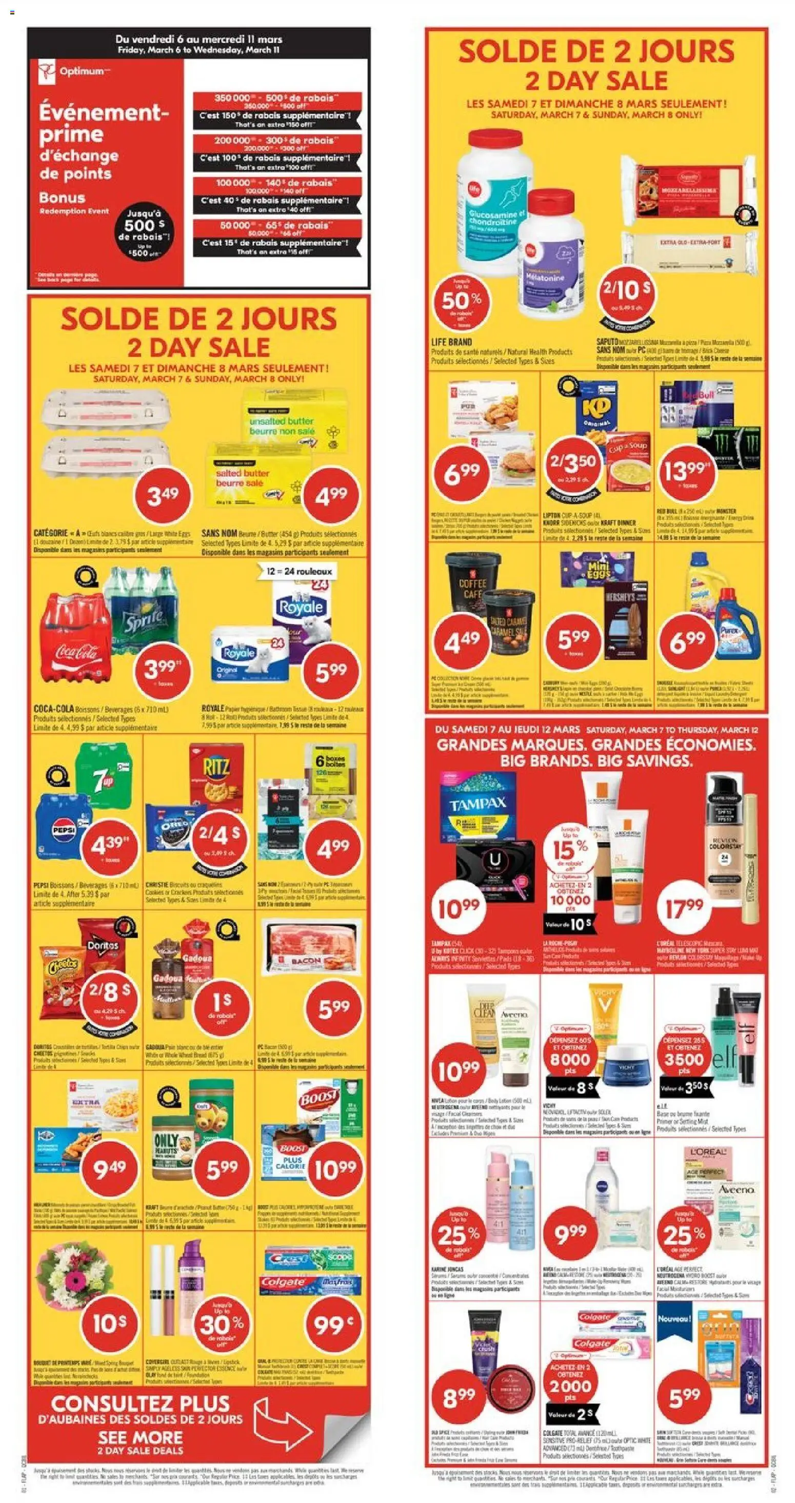 Pharmaprix flyer valid from 06.03.2026 | Page: 1 | Products: PC, Sunscreen, Toothpaste, Chocolate