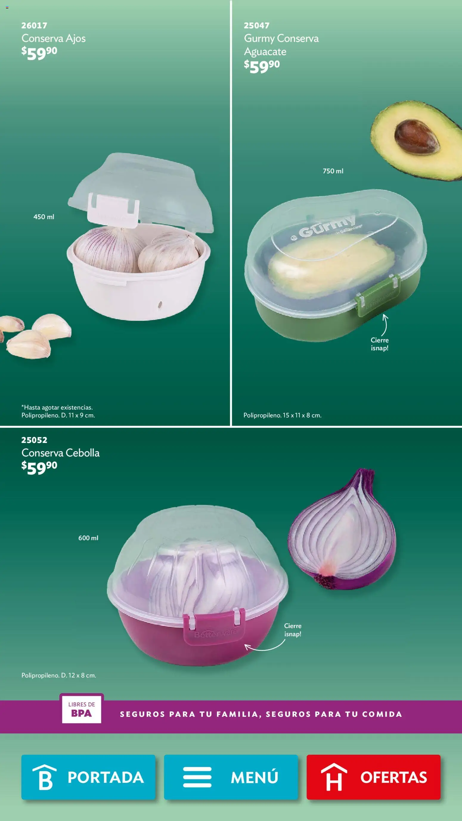 Nuevas ofertas de Betterware válidas en toda la República Mexicana desde el 02.03.2026. ¡Encuentra las mejores ofertas en Betterware campaña 3 2026! | Página: 38 | Productos: Cebolla, Aguacate