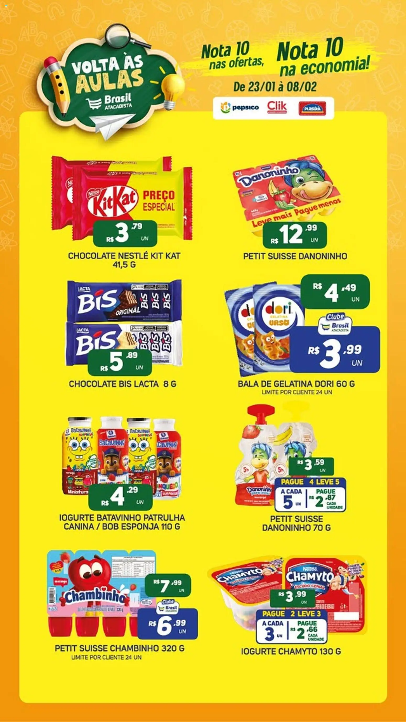 Brasil Atacadista Folheto - válido de 23.01.2026 | Página: 4 | Produtos: Esponja, Chocolate, Kit Kat, Bala
