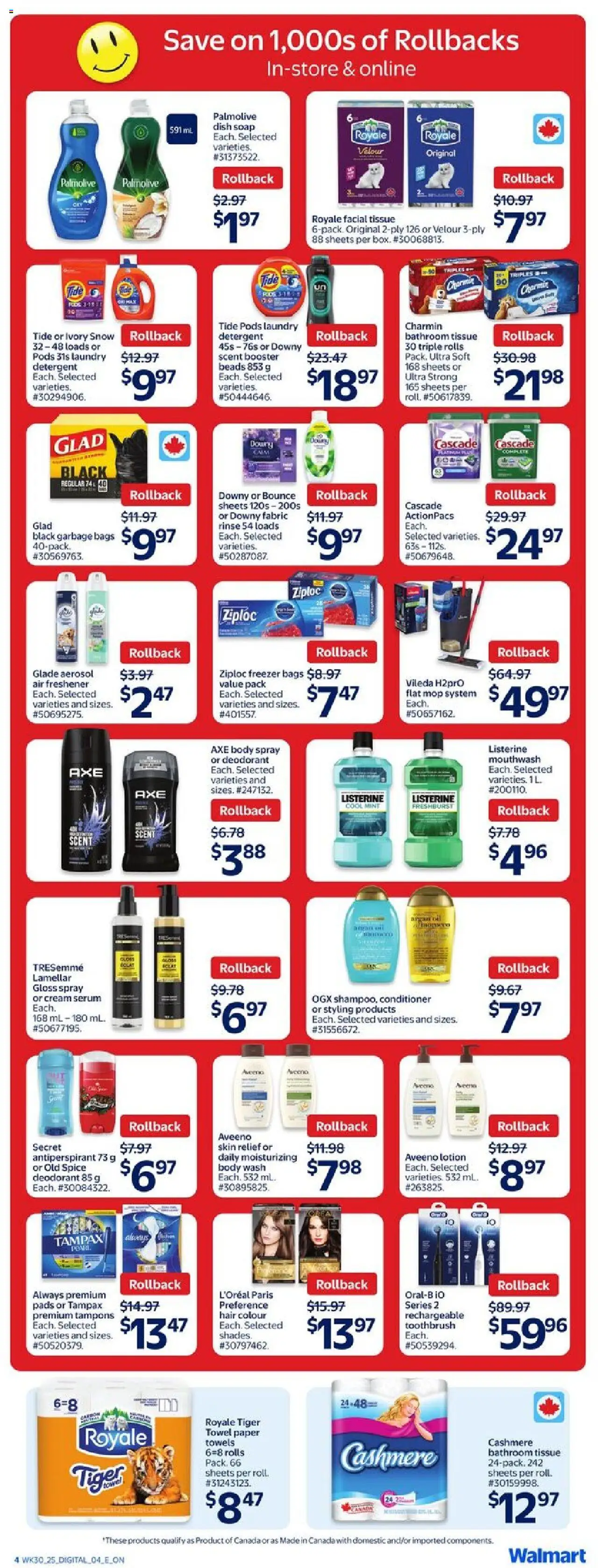 Walmart flyer valid from 21.08.2025 | Page: 5 | Products: Cream, Soap, Body wash, Antiperspirant