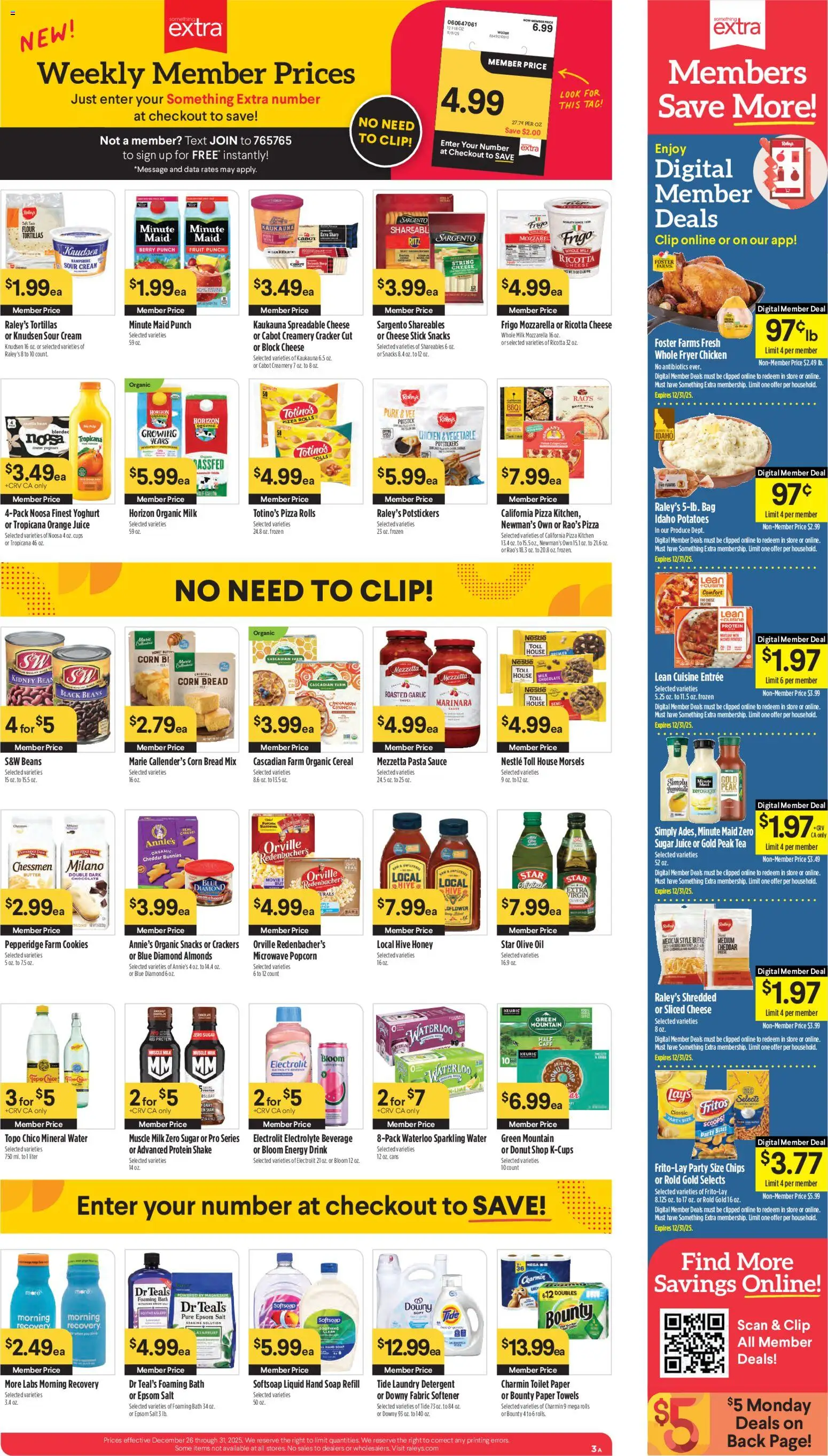 Raley's Weekly Ad - valid from 26.12.2025 | Page: 3 | Products: Oil, Pizza, Tea, Water