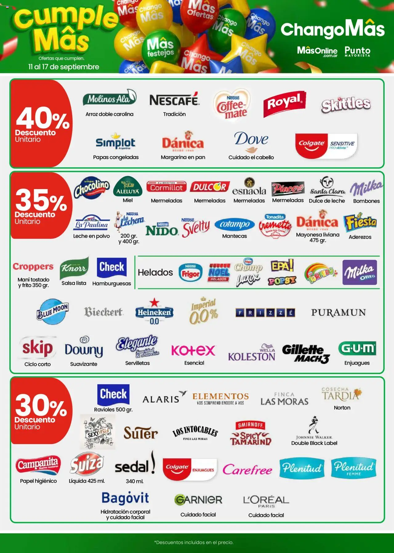 Changomas ofertas │ válido desde el 11.09.2025 | Página: 5 | Productos: Papel higiénico, Servilletas, Leche, Suavizante