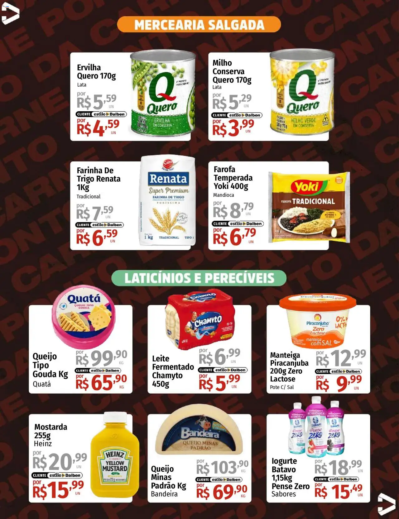 Supermercado Dalben Folheto - válido de 08.10.2025 | Página: 3 | Produtos: Ervilha, Mandioca, Milho verde, Leite