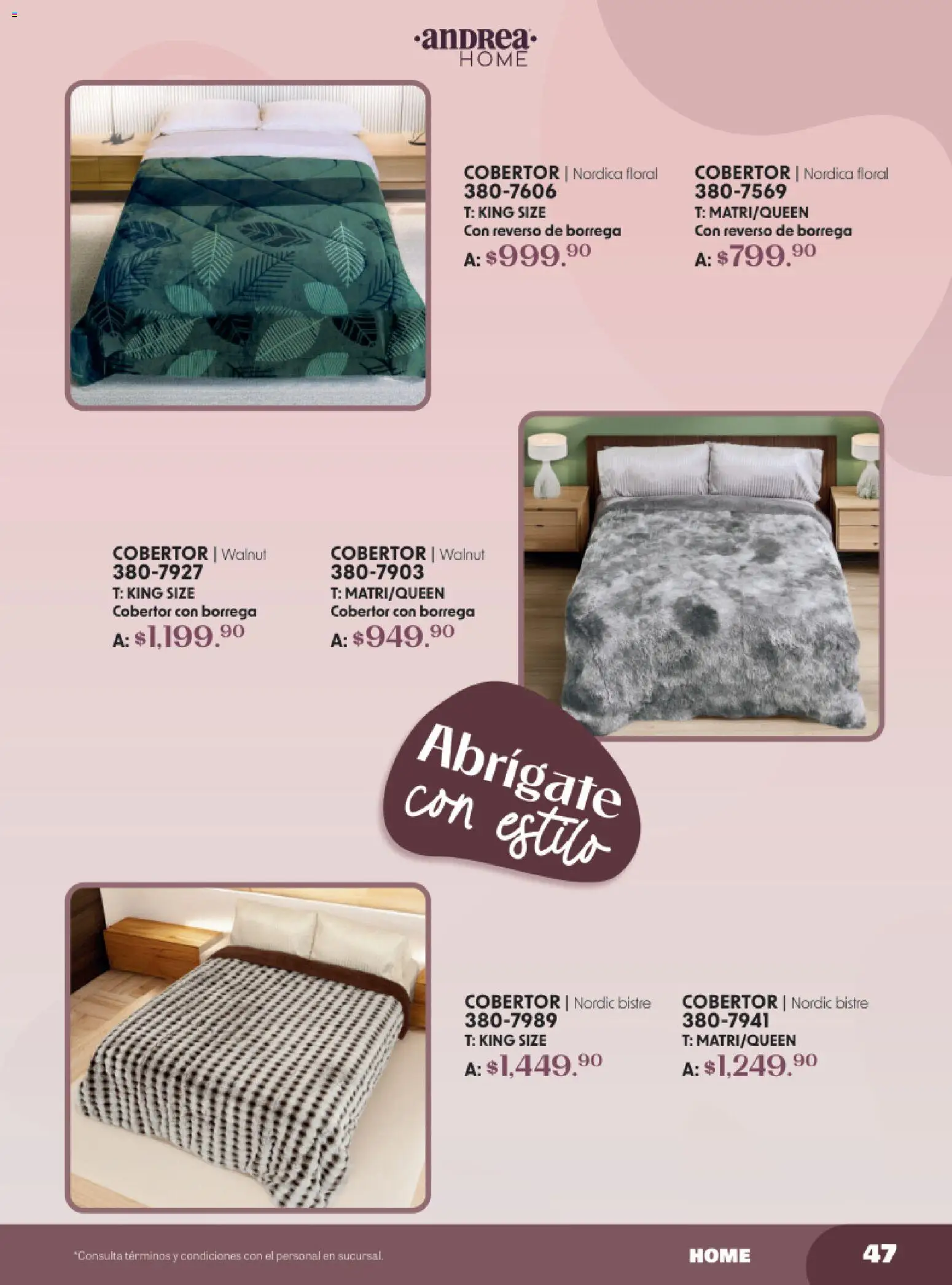 Nuevas ofertas de Andrea válidas en toda la República Mexicana desde el 19.10.2025. ¡Encuentra las mejores ofertas en Andrea catálogo Lo Más Abrigador! | Página: 47 | Productos: Cobertor