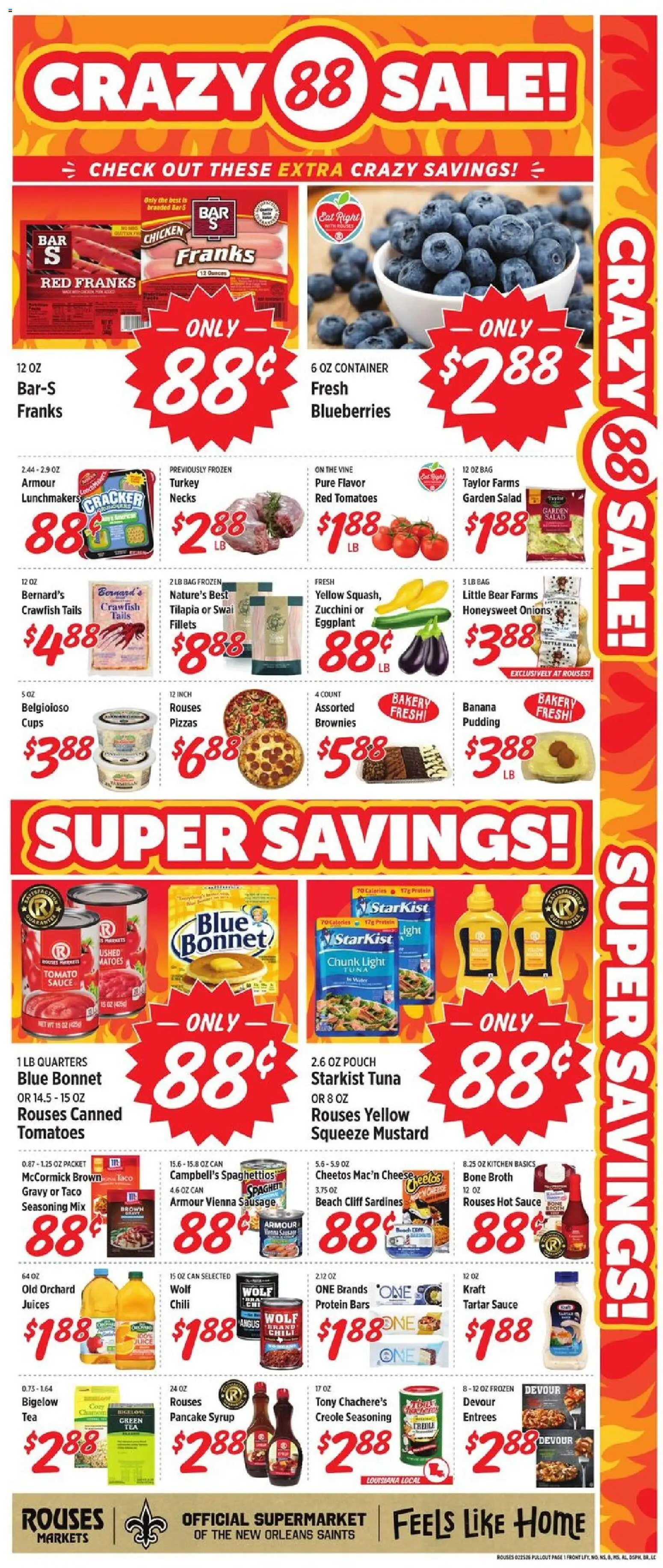 Rouses Weekly Ad - LA - valid from 25.02.2026 | Page: 3 | Products: Salad, Sauce, Blueberries, Bag