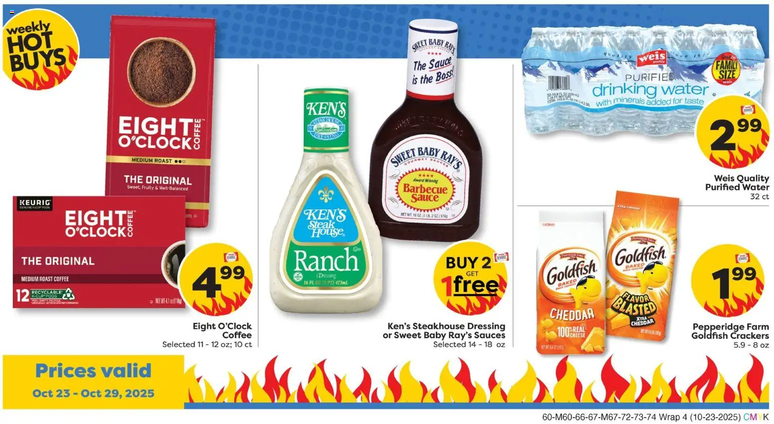Weis Weekly Ad - valid from 23.10.2025 | Page: 4 | Products: Cheese, Coffee, Water, Sauce