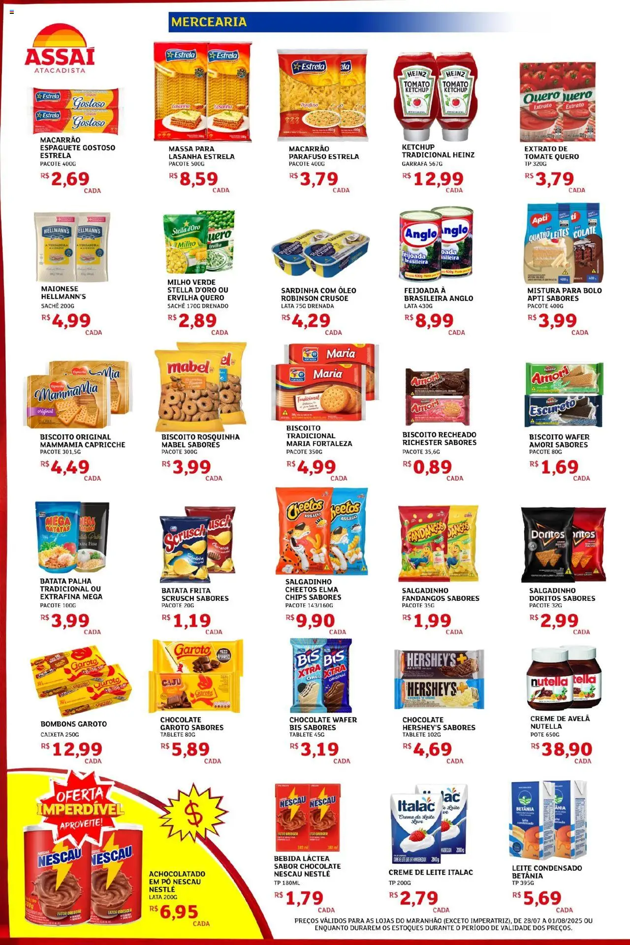 Assaí Atacadista Folheto - válido de 28.07.2025 | Página: 2 | Produtos: Milho verde, Maionese, Sardinha, Leite condensado