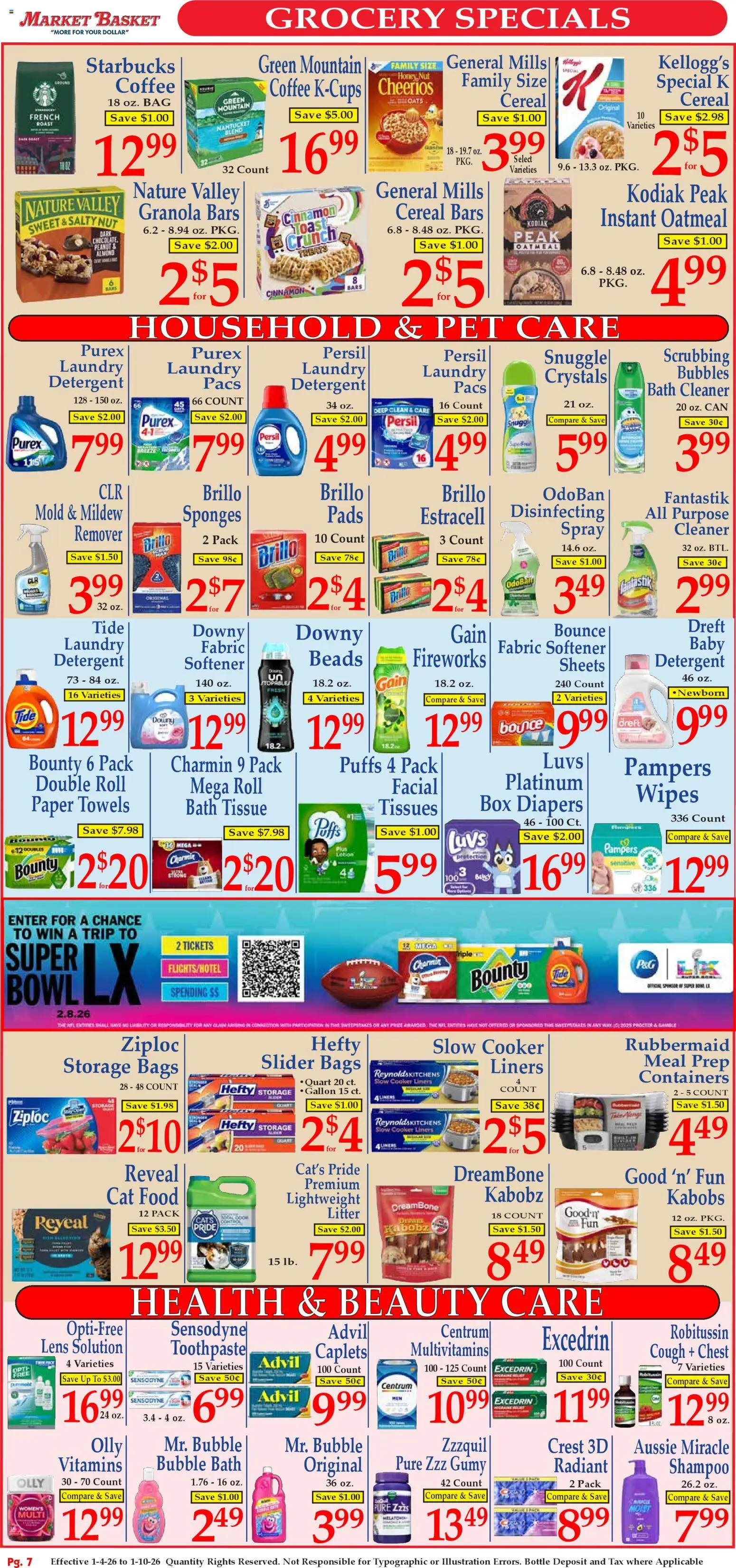 Market Basket Ad - valid from 04.01.2026 | Page: 7 | Products: Cooker, Basket, Shampoo, Toothpaste
