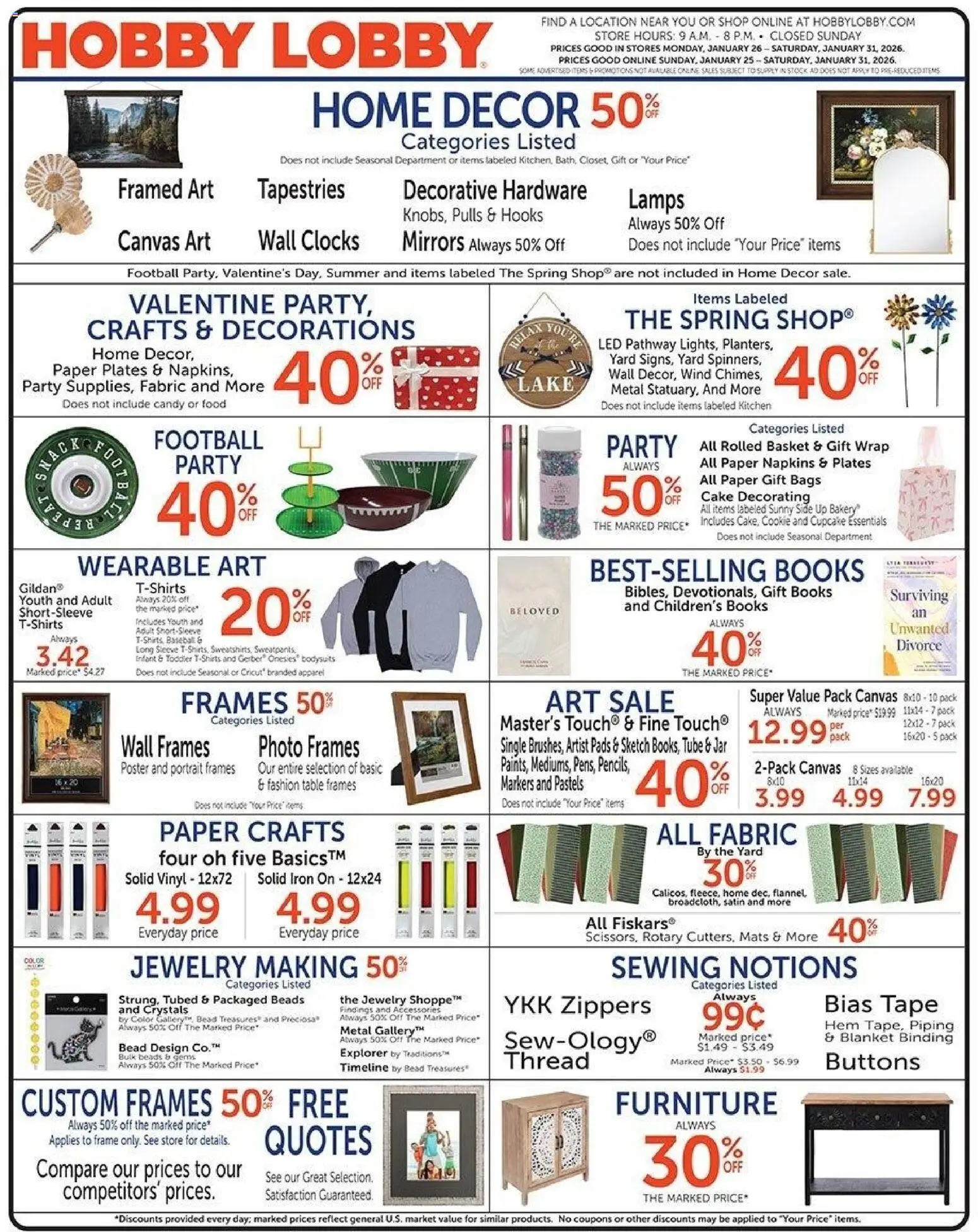 Hobby Lobby Weekly Ad - valid from 26.01.2026 | Page: 1