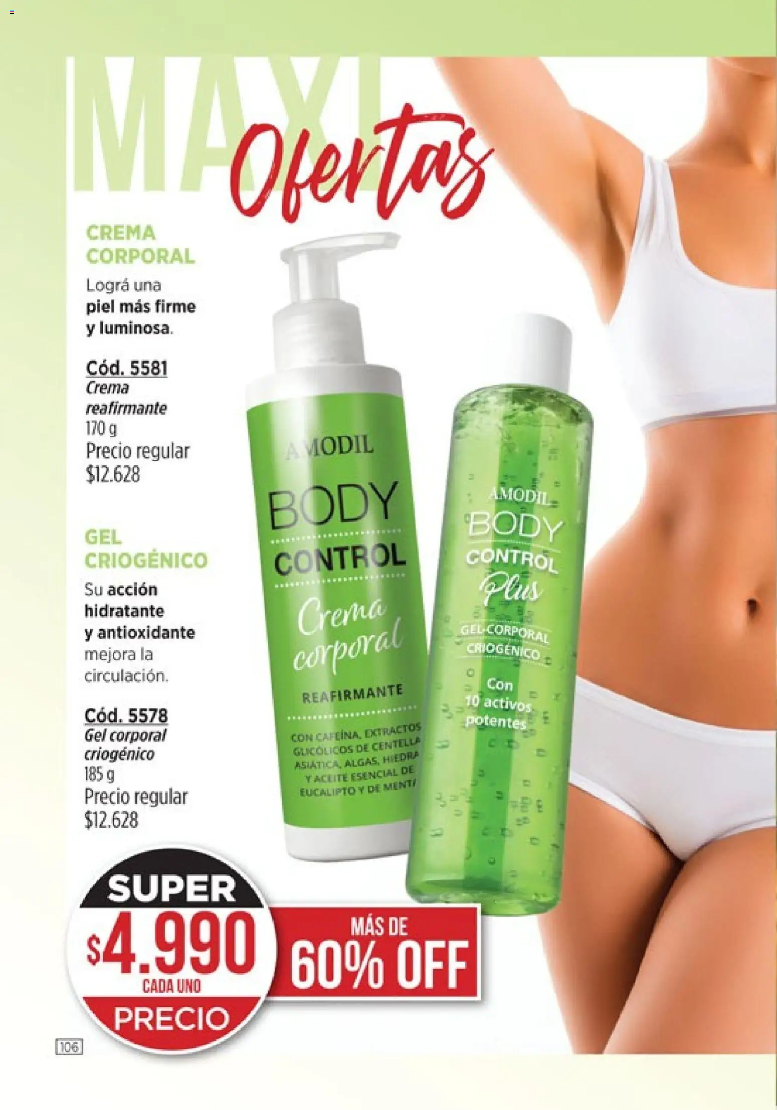 Catálogo Amodil Campaña 1/2026 │ válido desde el 01.01.2026 | Página: 106 | Productos: Body, Aceite, Gel corporal, Crema