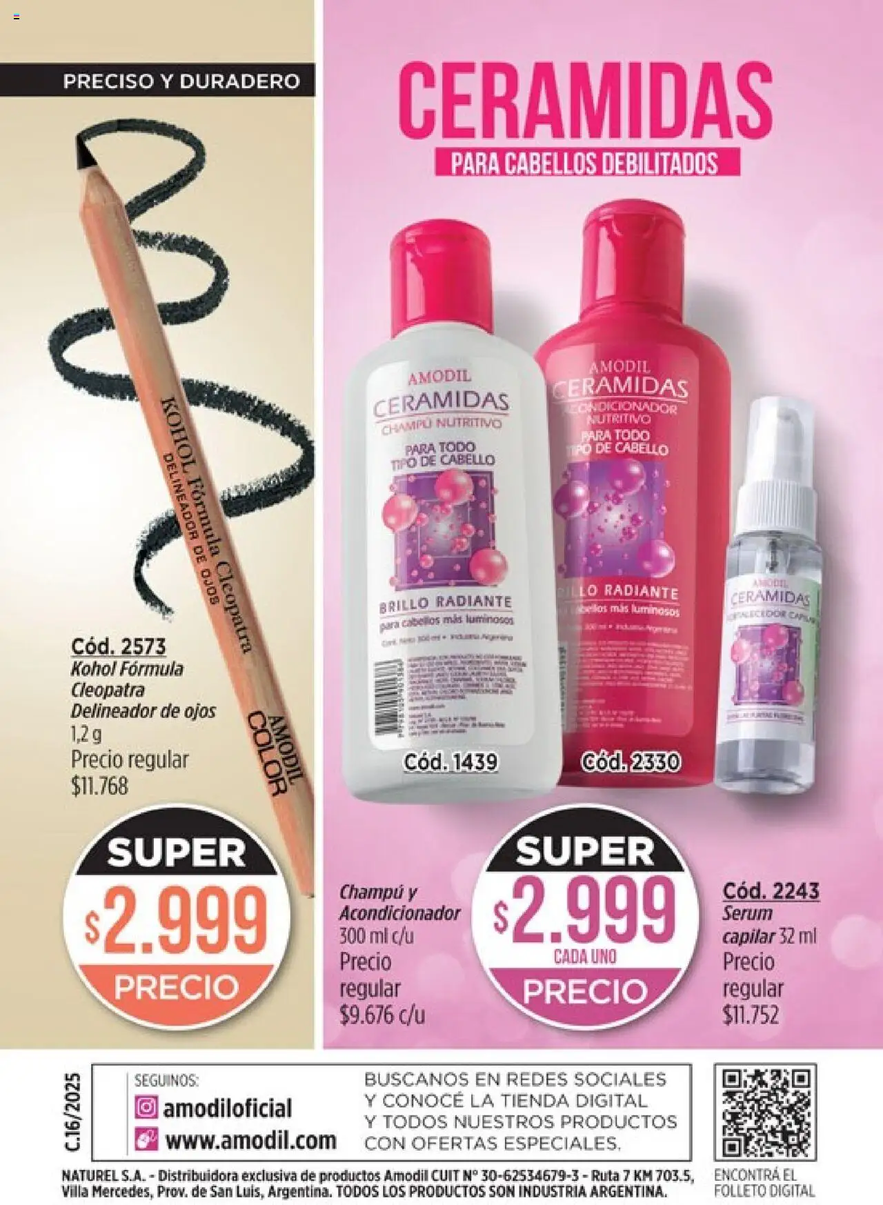 Catálogo Amodil Campaña 16 │ válido desde el 01.10.2025 | Página: 164 | Productos: Serum, Delineador de ojos, Delineador, Acondicionador