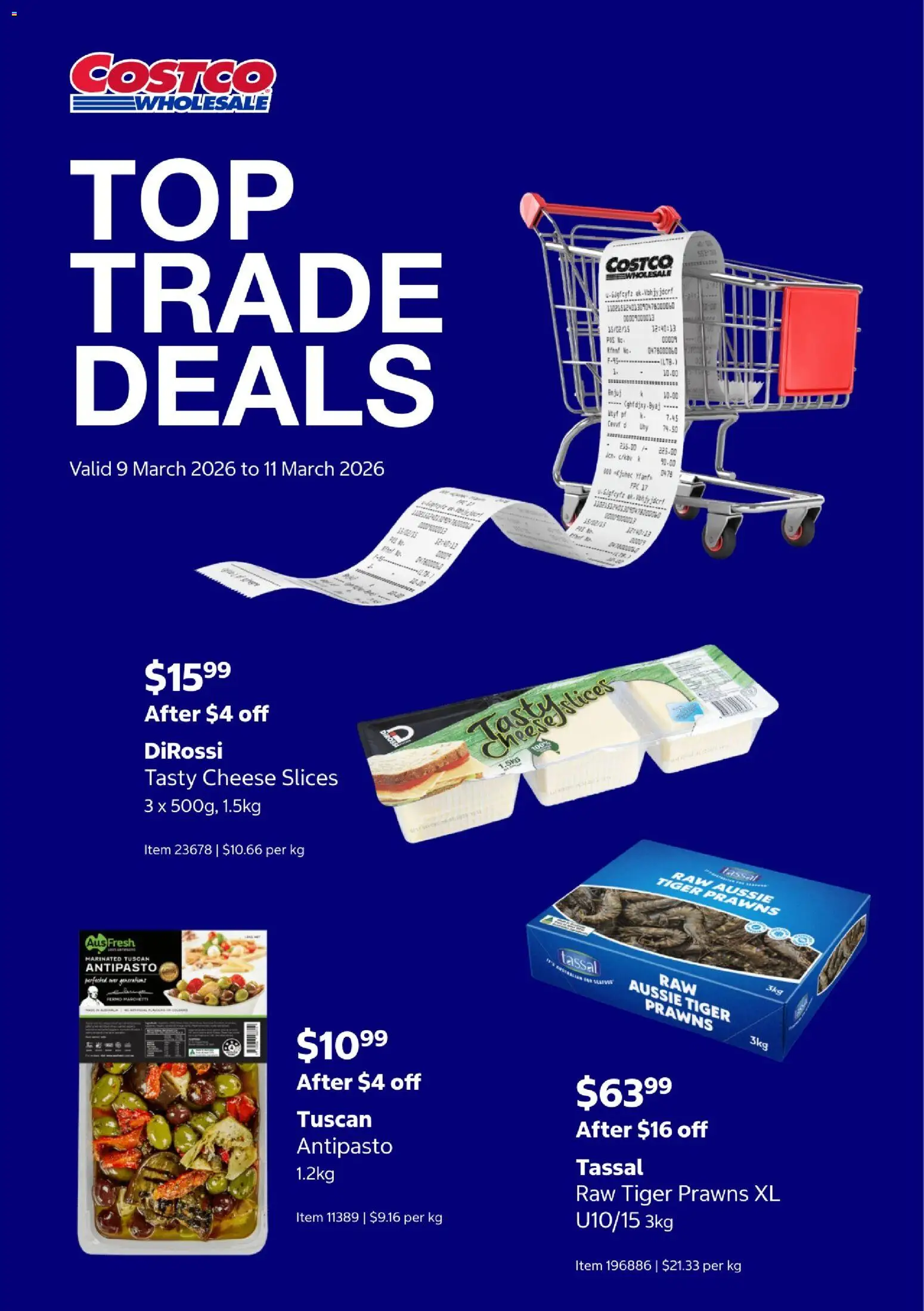 Costco catalogue - valid from 09.03.2026 | Page: 1 | Products: Cheese, Prawns