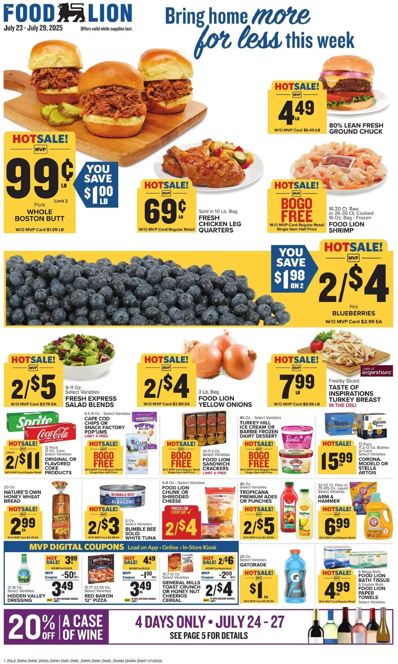 Food Lion Weekly Ad - valid from 23.07.2025 | Page: 1 | Products: Hammer, Wine, Cream, Case