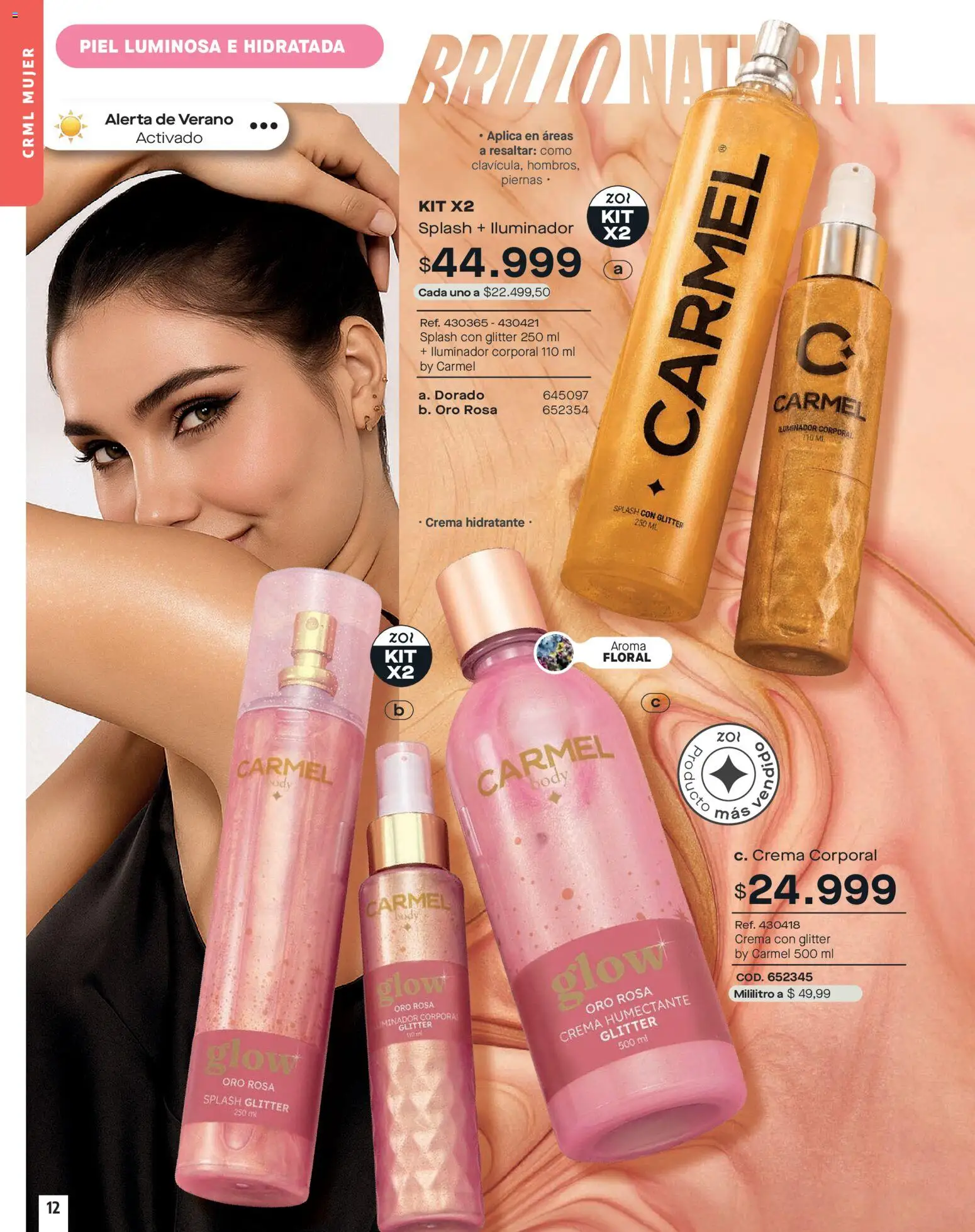 Carmel revista - valida desde el 01.01.2026 | Página: 12 | Productos: Crema, Glitter, Iluminador, Body