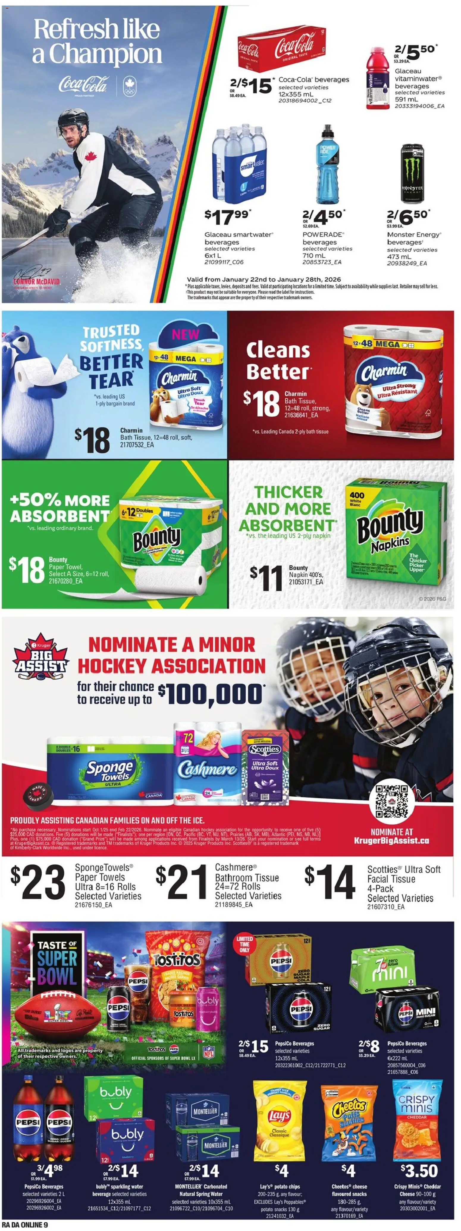 Atlantic Superstore flyer valid from 22.01.2026 | Page: 23 | Products: Chips, Sponge, Bath, Cheese