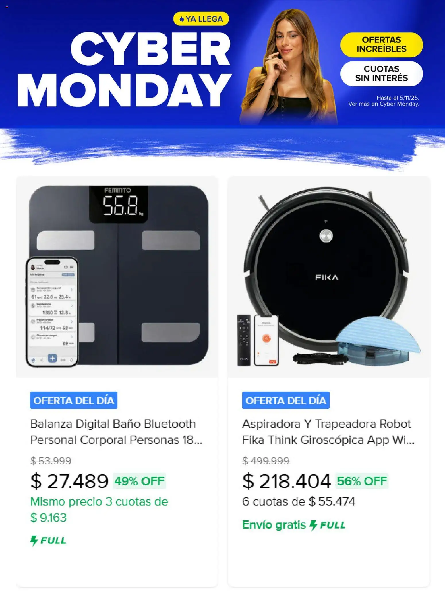 Mercado Libre catálogo - Cyber monday  │ válido desde el 27.10.2025 | Página: 5 | Productos: Balanza, Balanza digital, Aspiradora, Baño