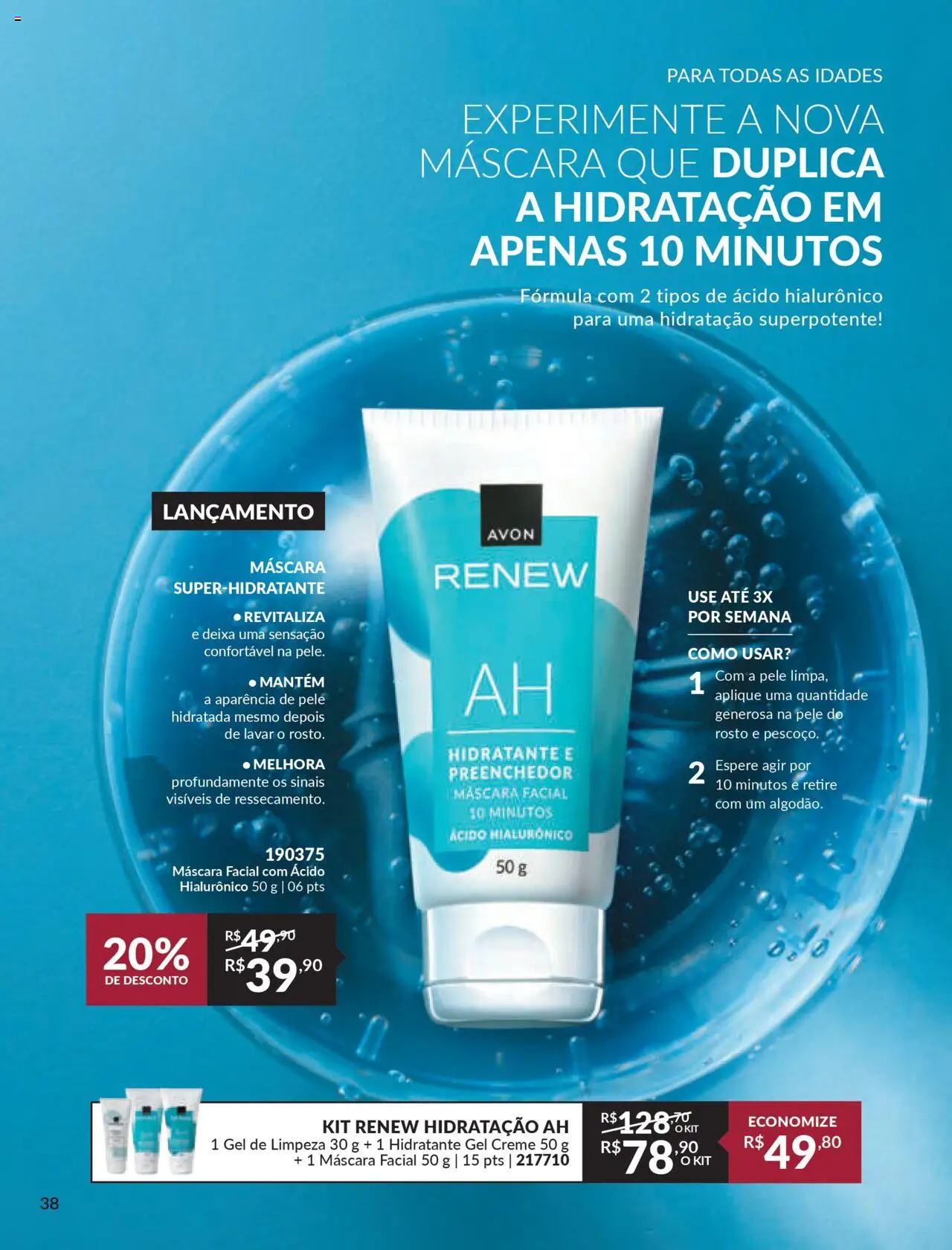 Avon Folheto - válido de 07.10.2025 | Página: 38 | Produtos: Máscara facial, Gel de limpeza, Creme