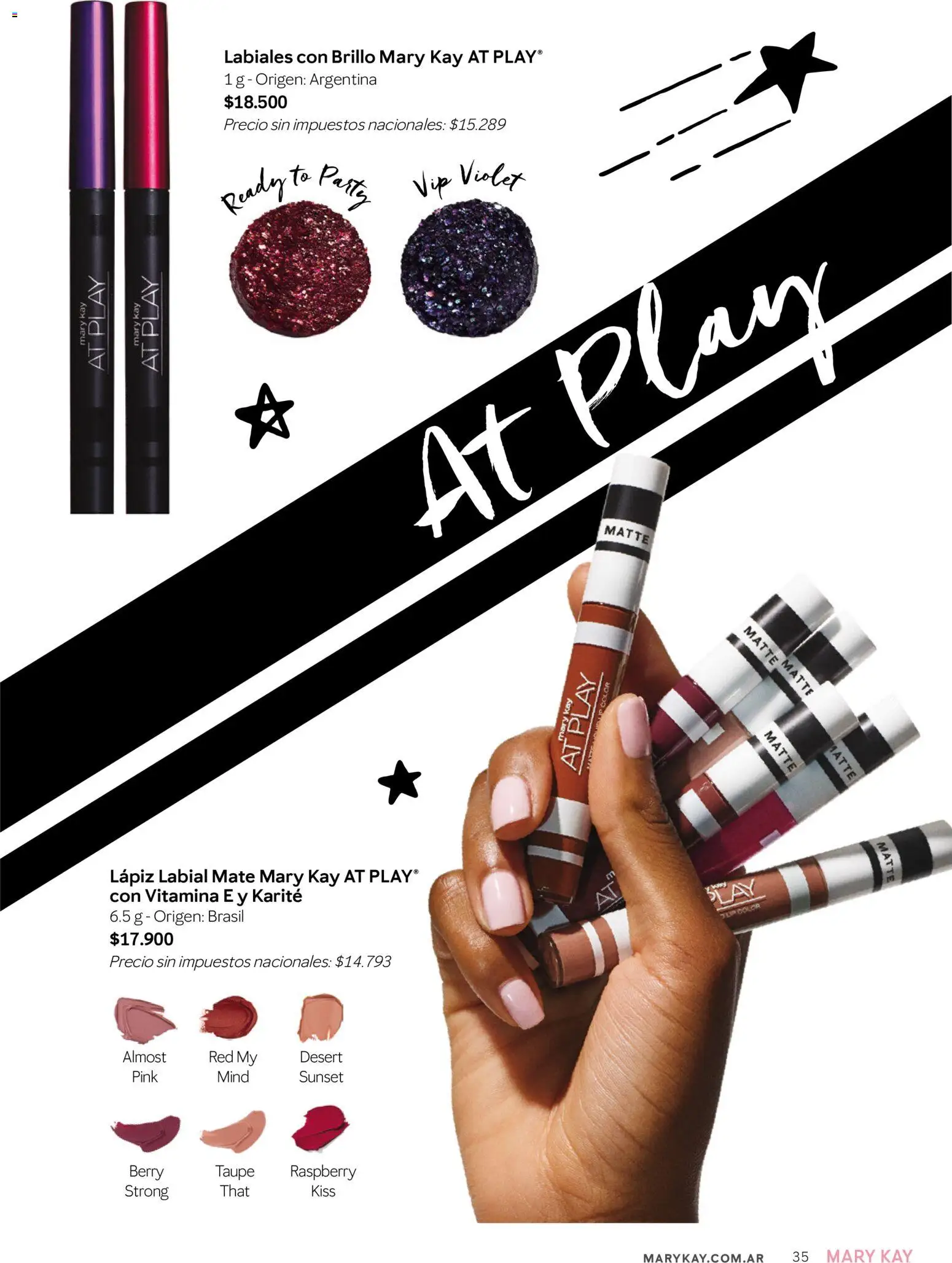 Mary Kay catálogo │ válido desde el 02.01.2026 | Página: 35 | Productos: Mate, Lápiz labial, Brillo