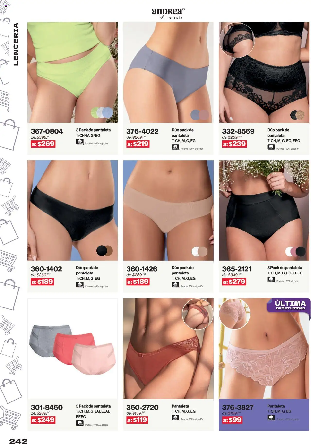 Nuevas ofertas de Andrea válidas en toda la República Mexicana desde el 10.08.2025. ¡Encuentra las mejores ofertas en Andrea - Catálogo Outlet! | Página: 242 | Productos: Algodón, Lenceria