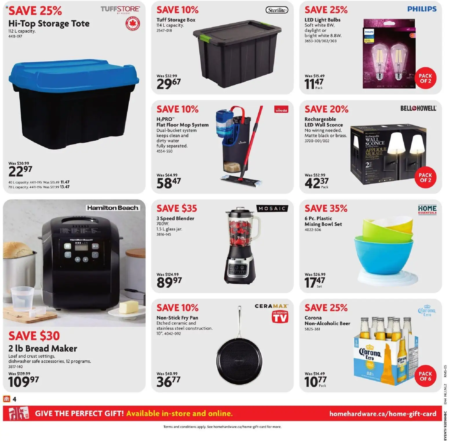 Home Hardware flyer valid from 01.01.2026 | Page: 5 | Products: Dishwasher, Box, Bread, Beer