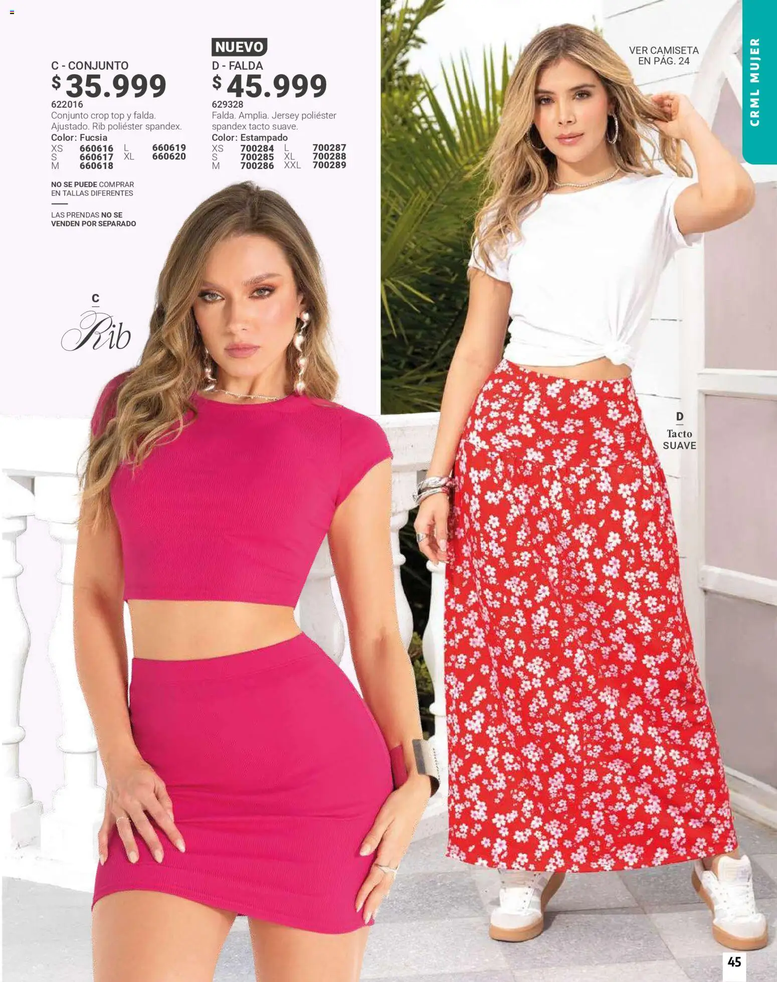 Carmel revista - valida desde el 01.03.2026 | Página: 45 | Productos: Falda, Camiseta, Top, Conjunto