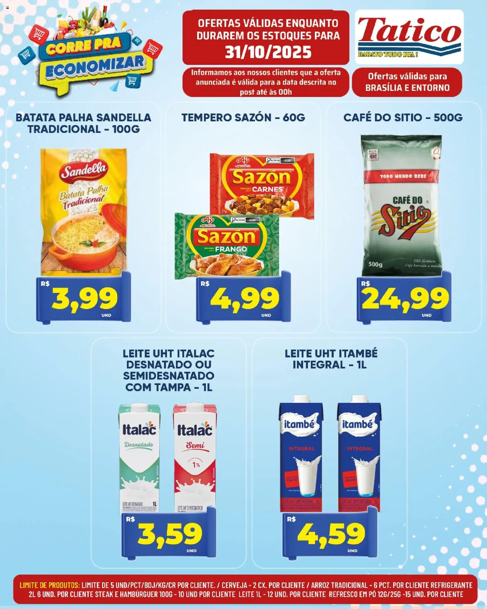 Tatico Folheto - válido de 31.10.2025 | Página: 4 | Produtos: Pó, Refresco, Leite, Hambúrguer
