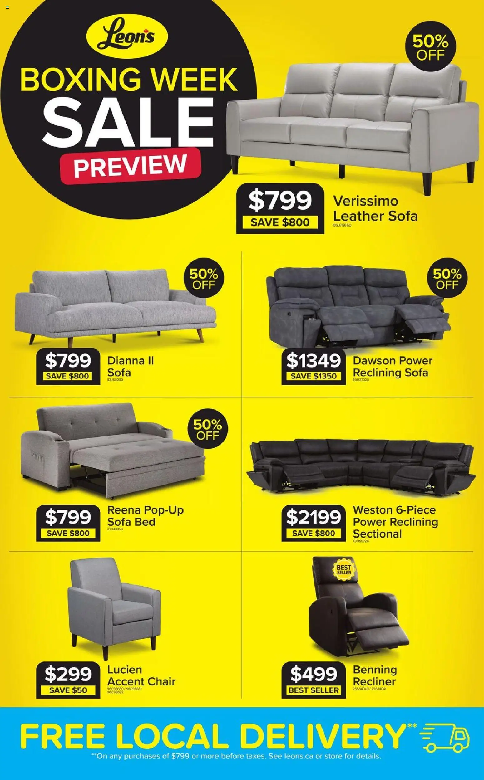 Leon's flyer valid from 18.12.2025 | Page: 1 | Products: Bed, Sofa, Chair