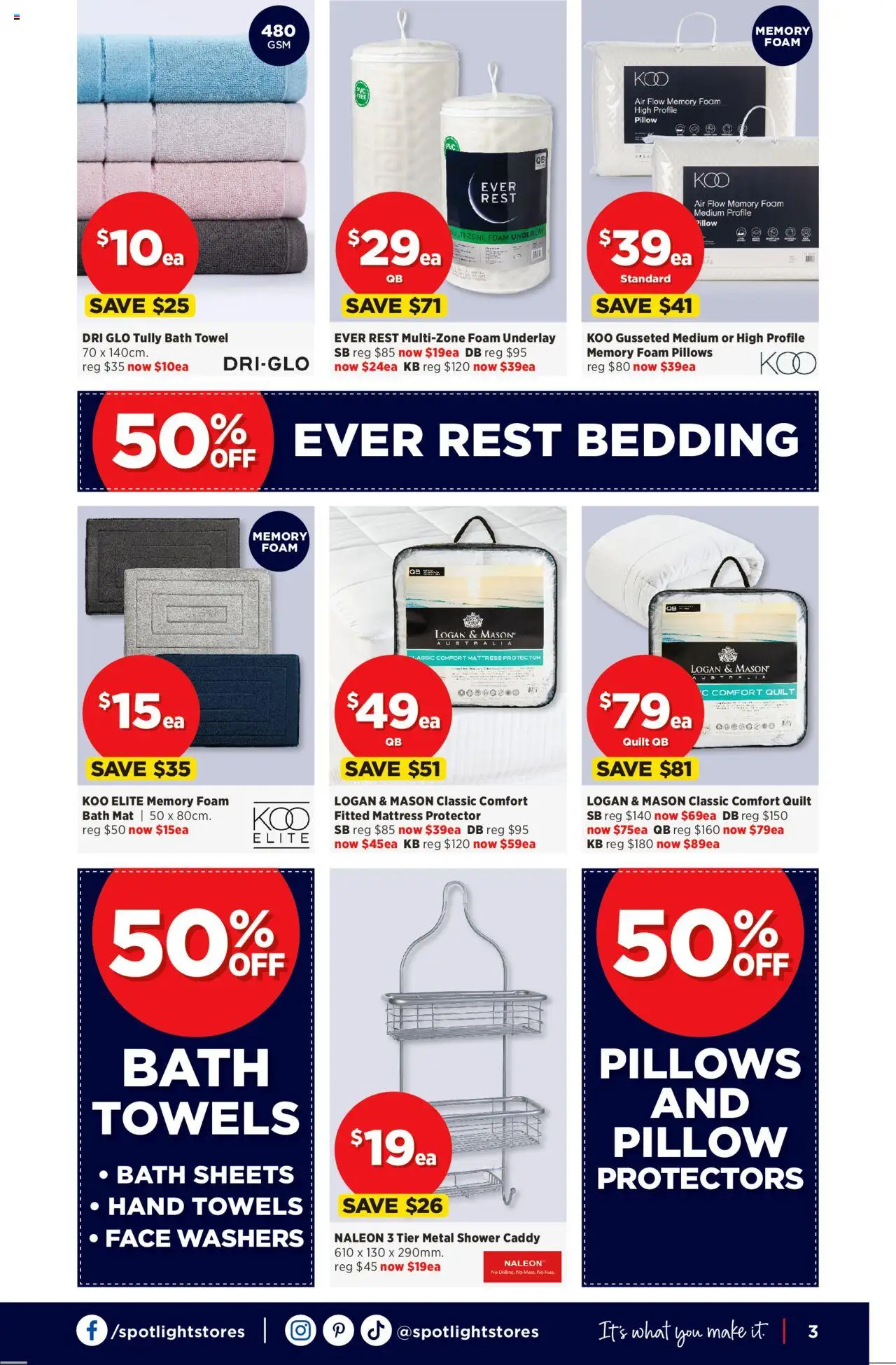 Spotlight catalogue - valid from 08.10.2025 | Page: 3 | Products: Bath, Towels, Caddy, Mattress
