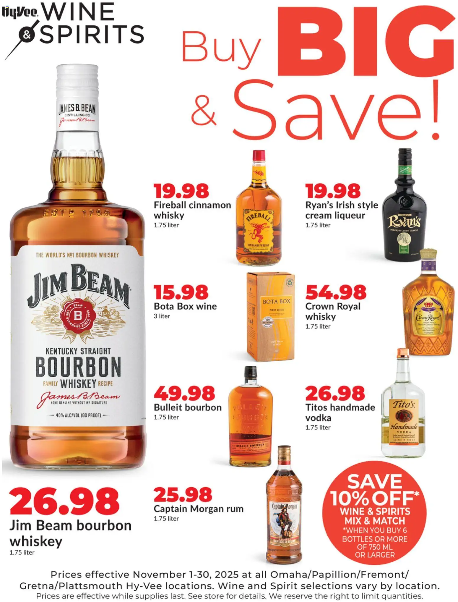 HyVee Wine & Spirits Monthlong - valid from 01.11.2025 | Page: 2 | Products: Box, Wine, Bourbon, Vodka