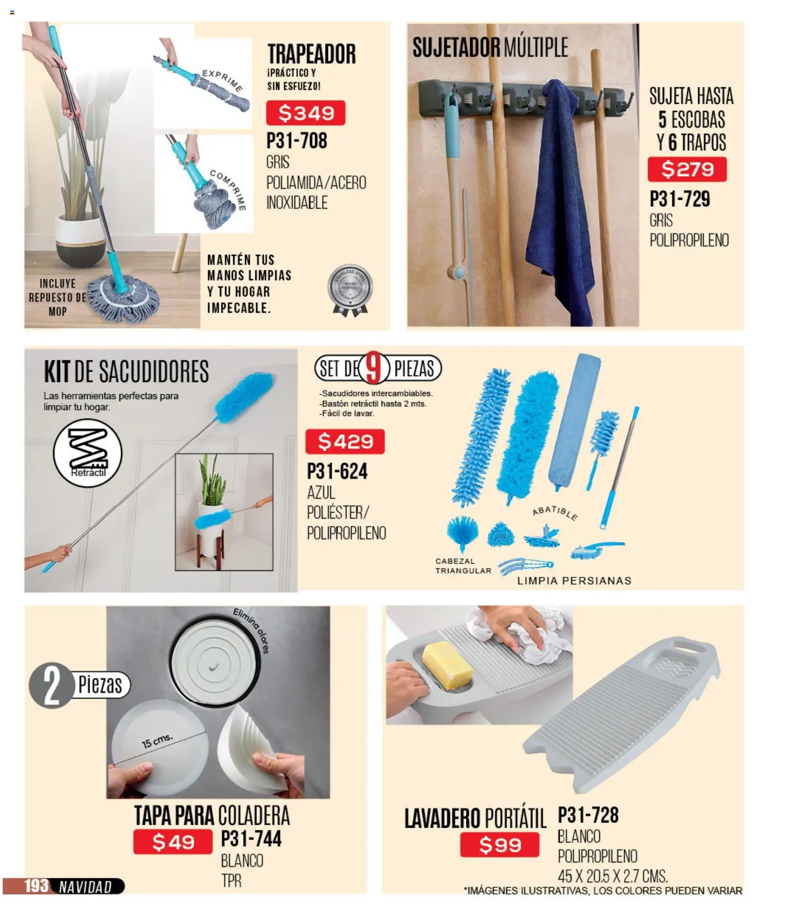 Nuevas ofertas de Cklass válidas en toda la República Mexicana desde el 30.11.2025. ¡Encuentra las mejores ofertas en Cklass catálogo Rebajas Navideñas Ropa! | Página: 194 | Productos: Lavadero, Trapeador