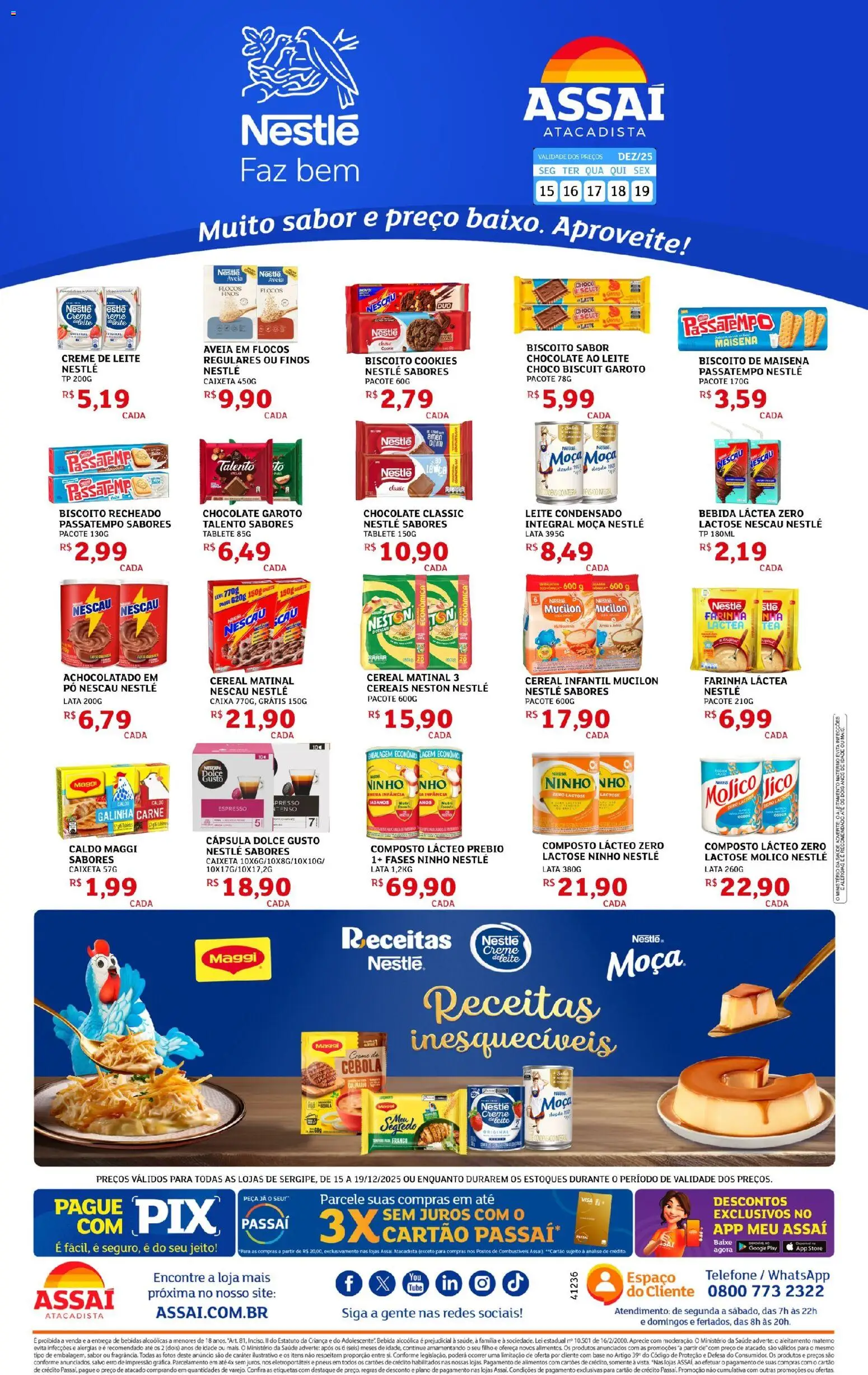 Assaí Atacadista Folheto - válido de 15.12.2025 | Página: 1 | Produtos: Pó, Nescau, Creme de leite, Cookies