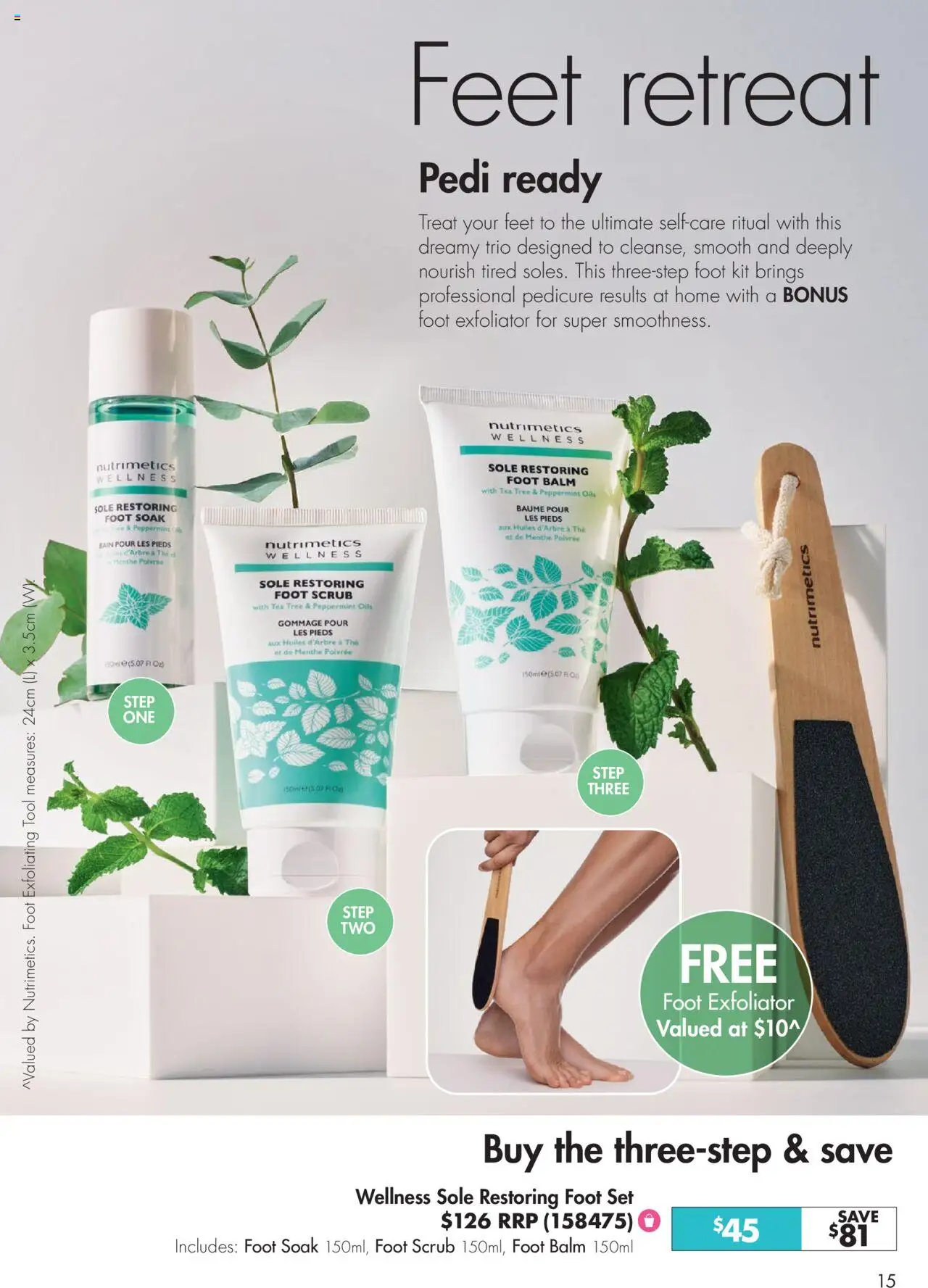Nutrimetics catalogue - valid from 26.09.2025 | Page: 15 | Products: Scrub, Tea, Pedicure, Exfoliator